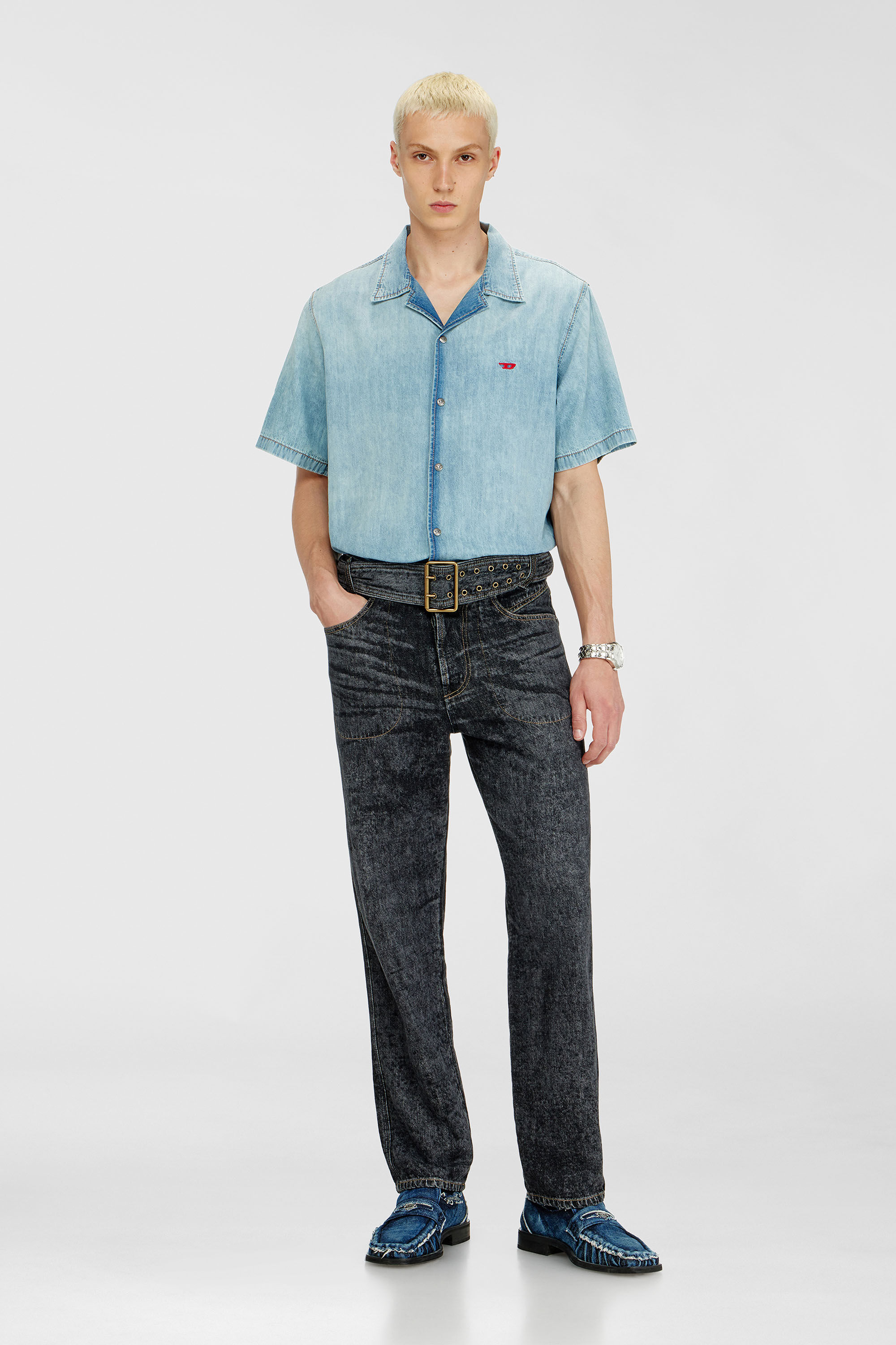 Diesel - Man's Relaxed Jeans D-Marcus 09Q24, Black/Dark grey - 2