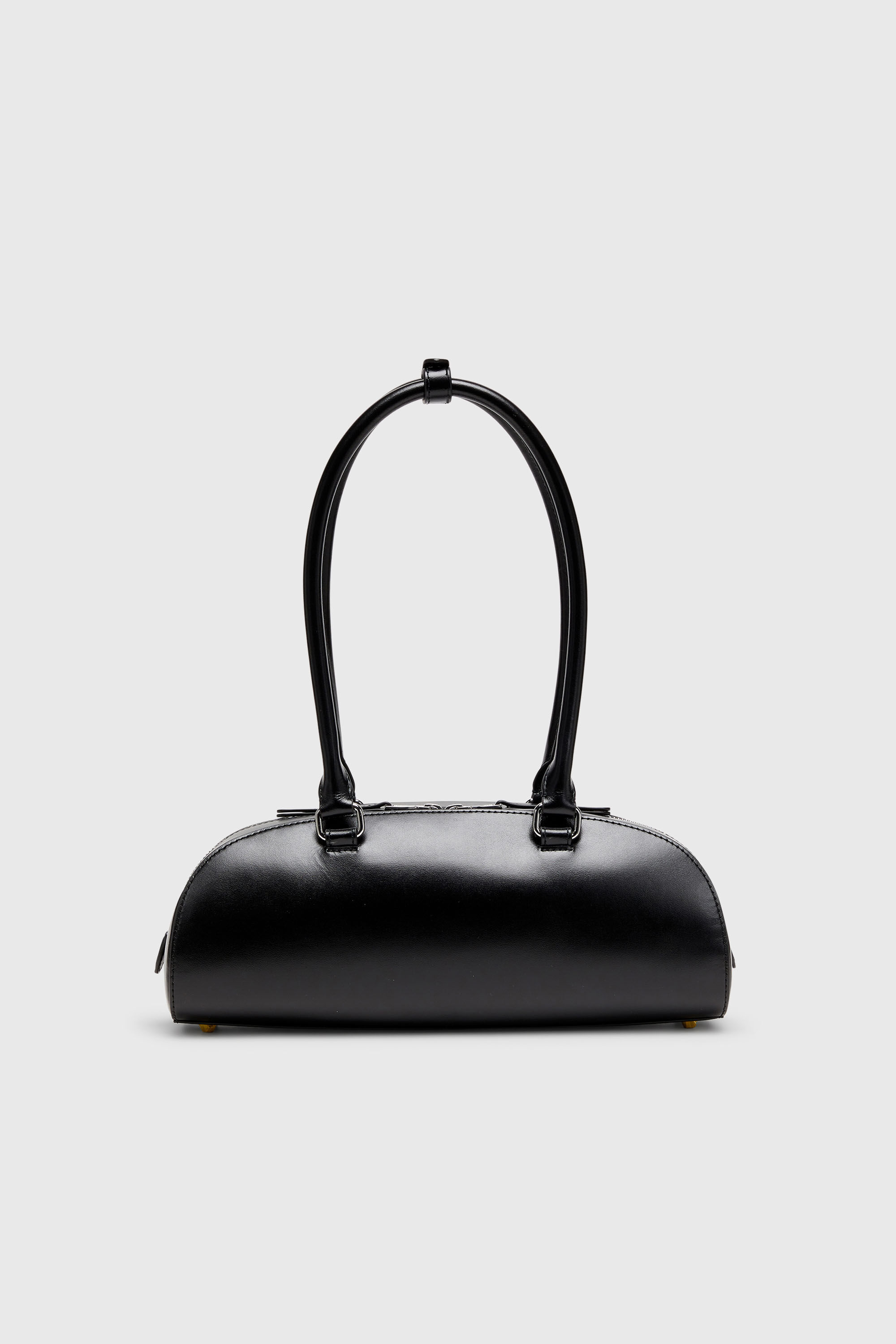 Diesel - 1DR DOME SHOULDER EW, Woman's 1DR Dome - Elongated bowling bag in leather in Black - 2
