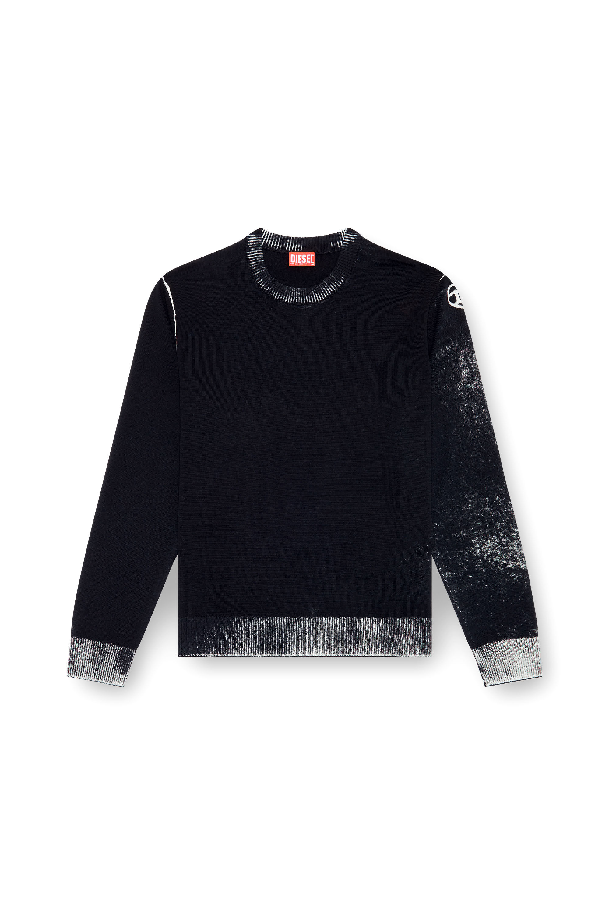 Diesel - K-LARENCE-B, Man Reverse-print cotton jumper in Black - Image 2