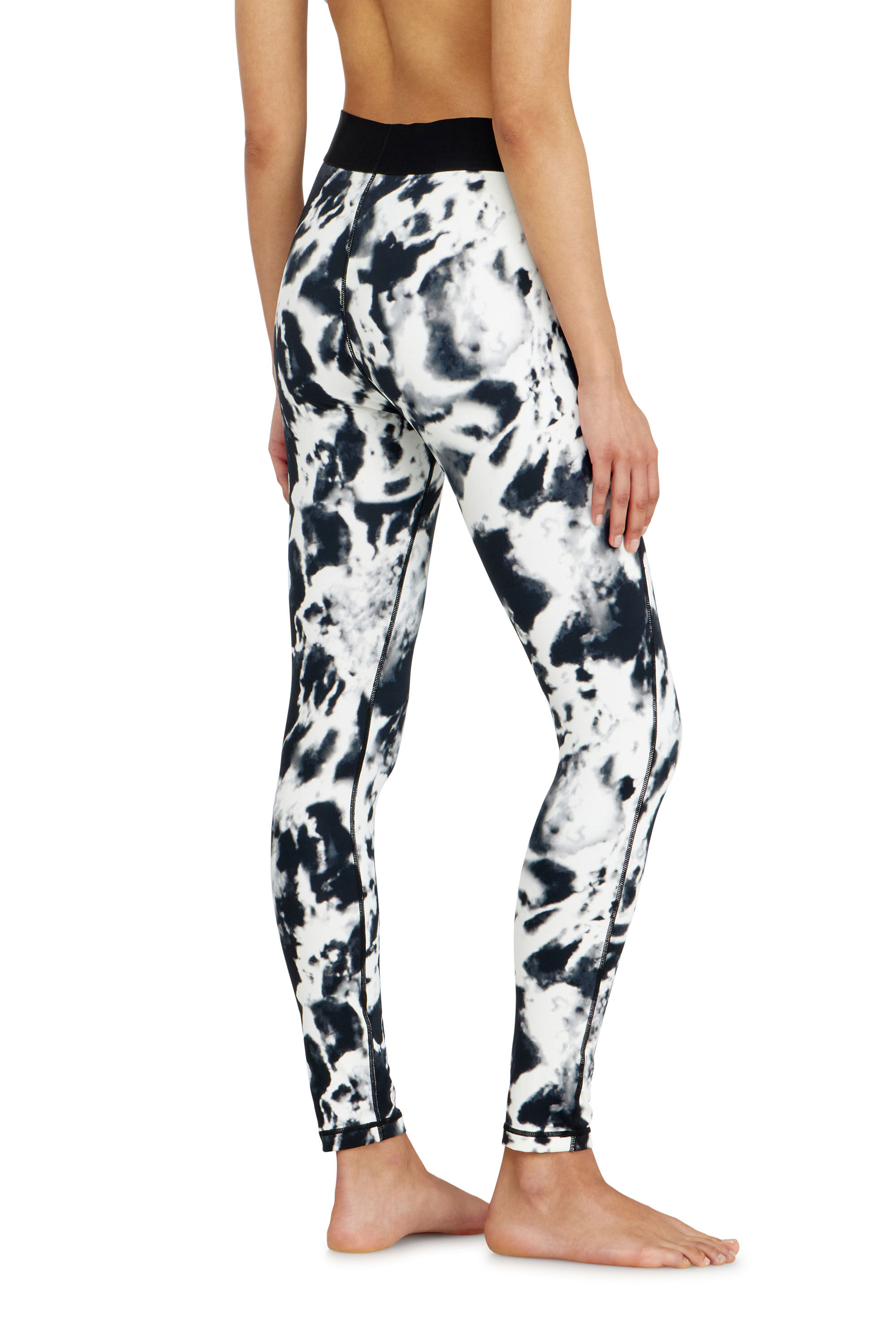 Diesel - ADELINE-D-POP, Woman's Leggings in printed microfibre in White/Black - 3