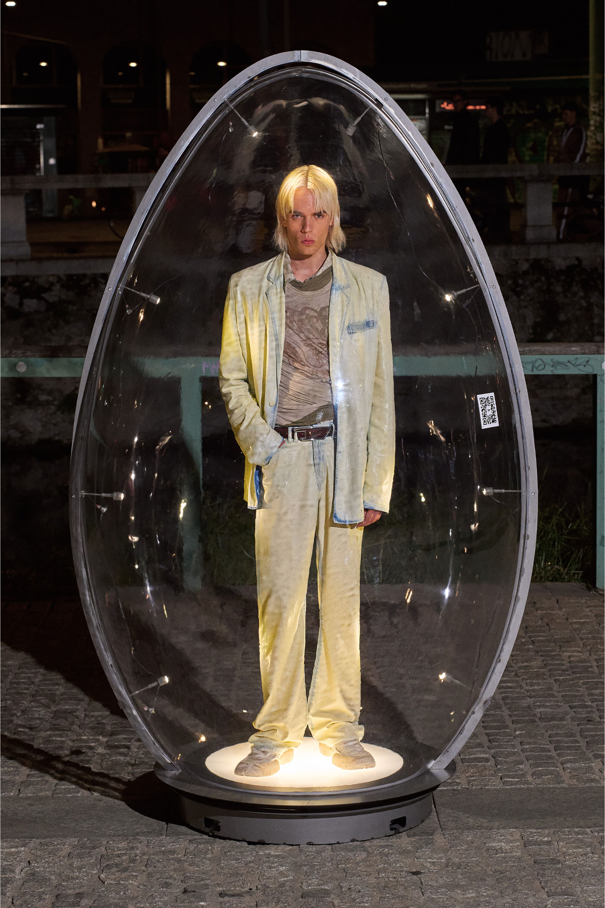 Diesel - B-D LINE 30, Unisex's 3cm waxed-leather belt with D-logo buckle in Brown - 4