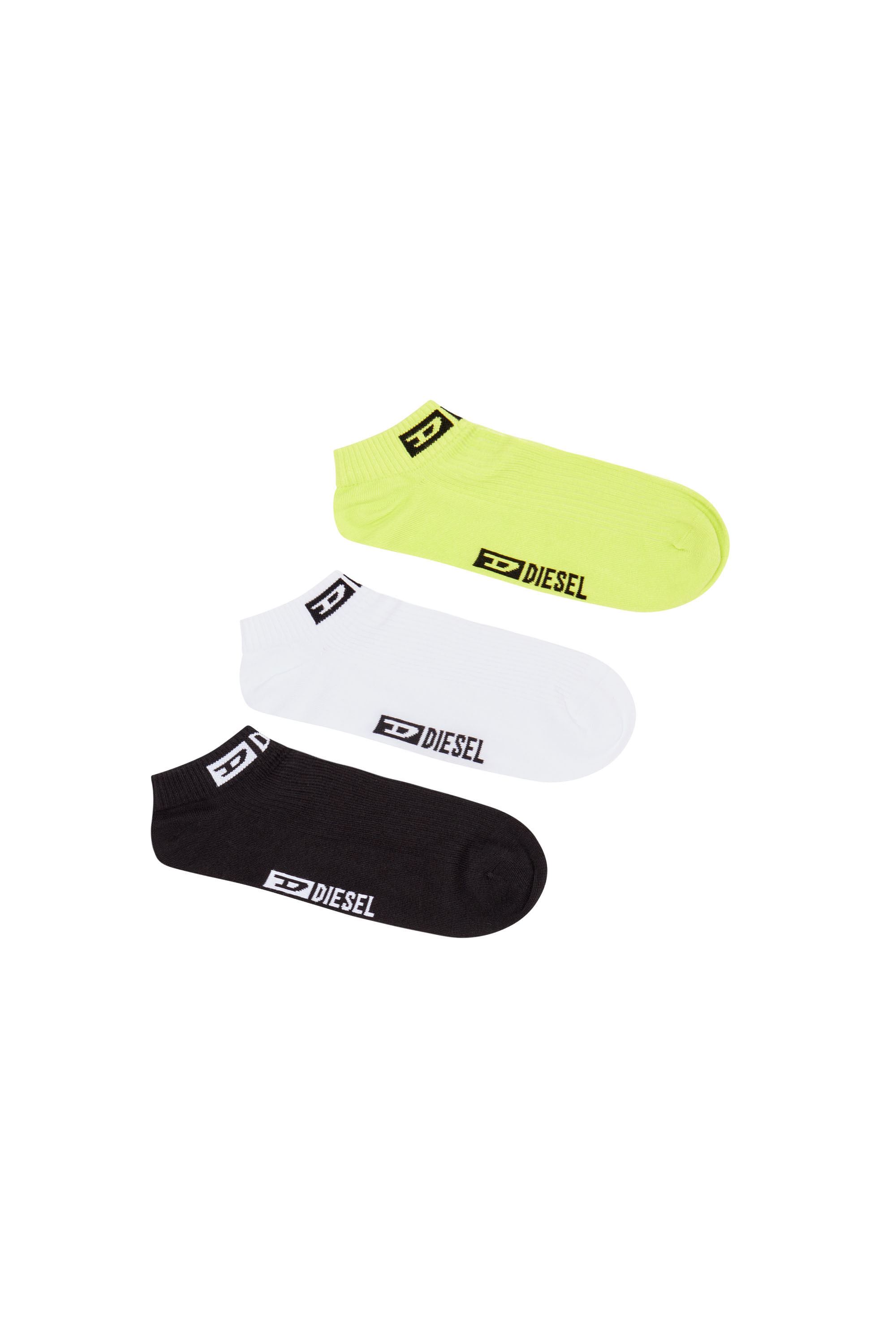 Diesel - SKM-SAX THREEPACK, Man 3-pack low-cut socks with logo cuff in Multicolor - Image 1