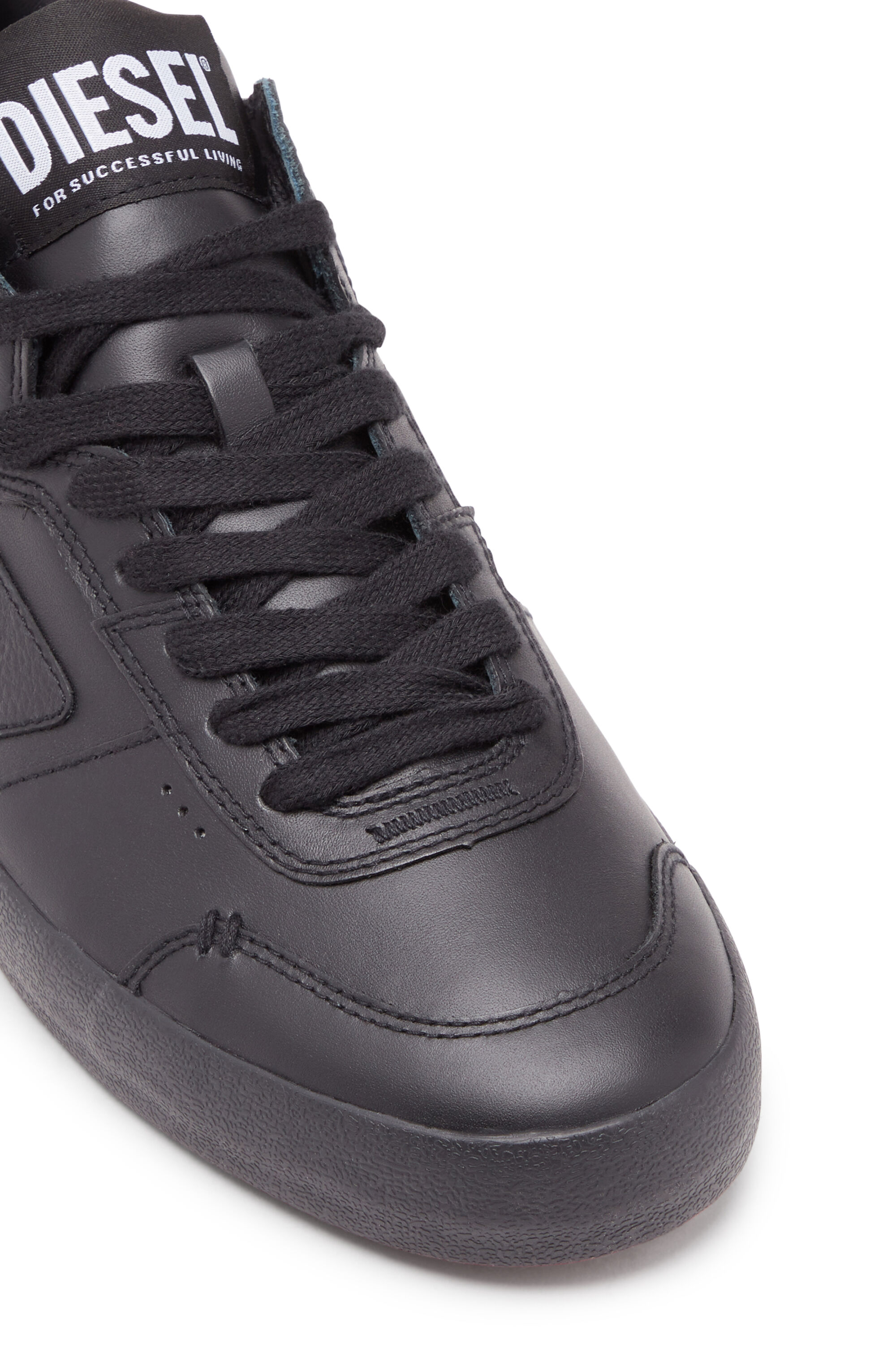 Men s S Leroji Low Low top leather sneakers with D branding Black Diesel