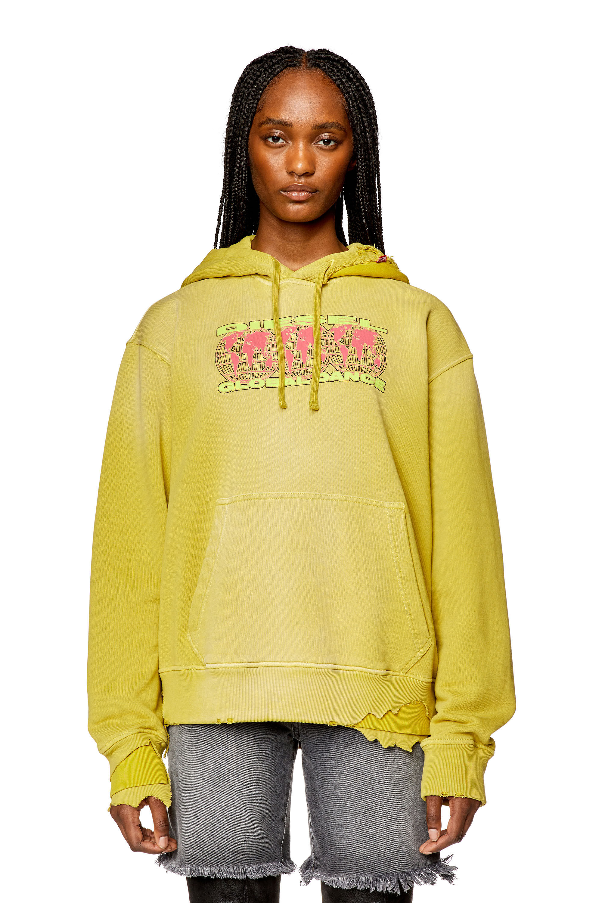 Yellow diesel hoodie cheap
