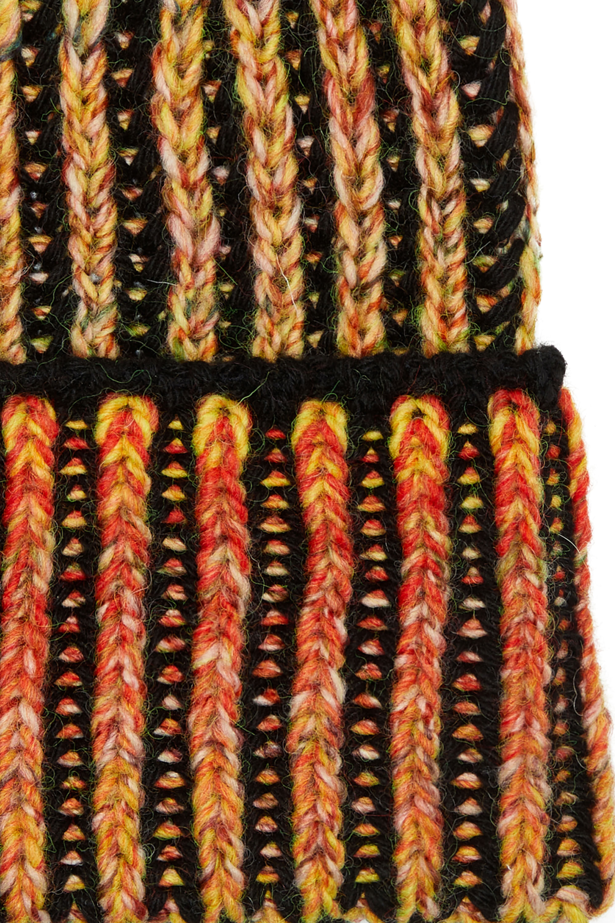 Diesel - K-BIRBY, Unisex Ribbed beanie with dégradé neon stripes in Multicolor - Image 3