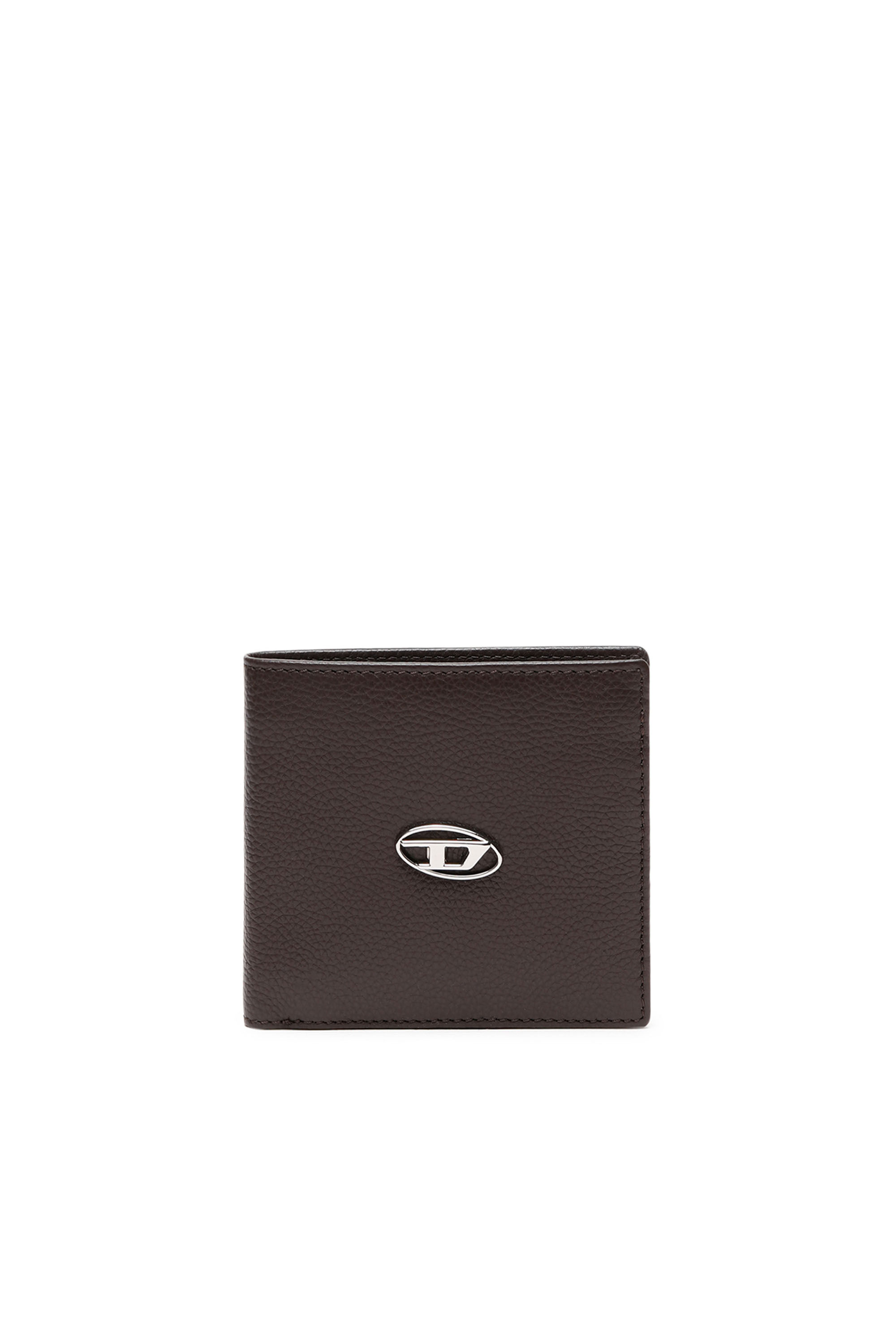 Diesel - BI FOLD COIN S, Man Bi-fold wallet in grainy leather in Brown - Image 1