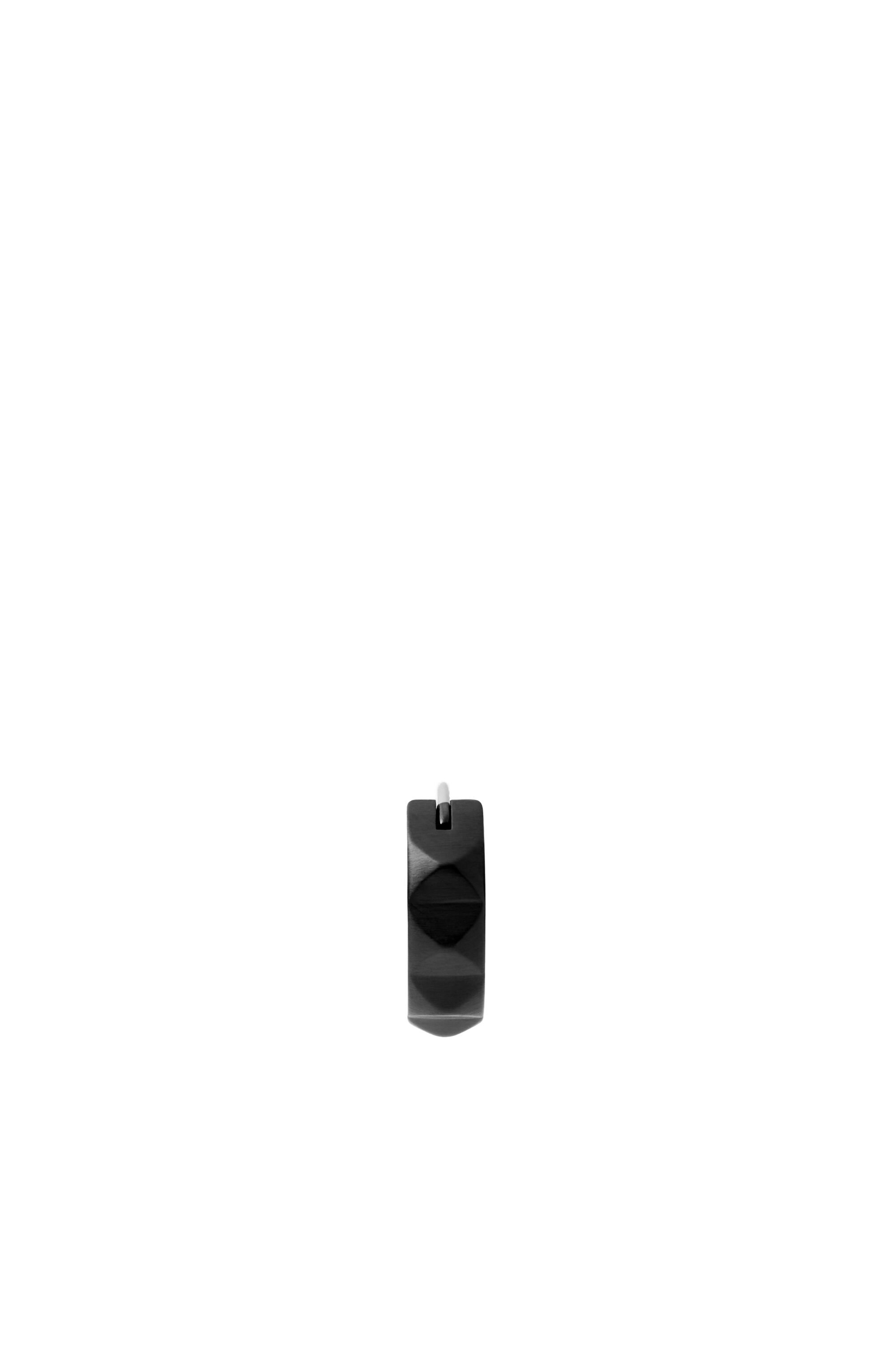 Diesel - DX1273, Man Black stainless steel studded huggie single earring in Black - Image 2