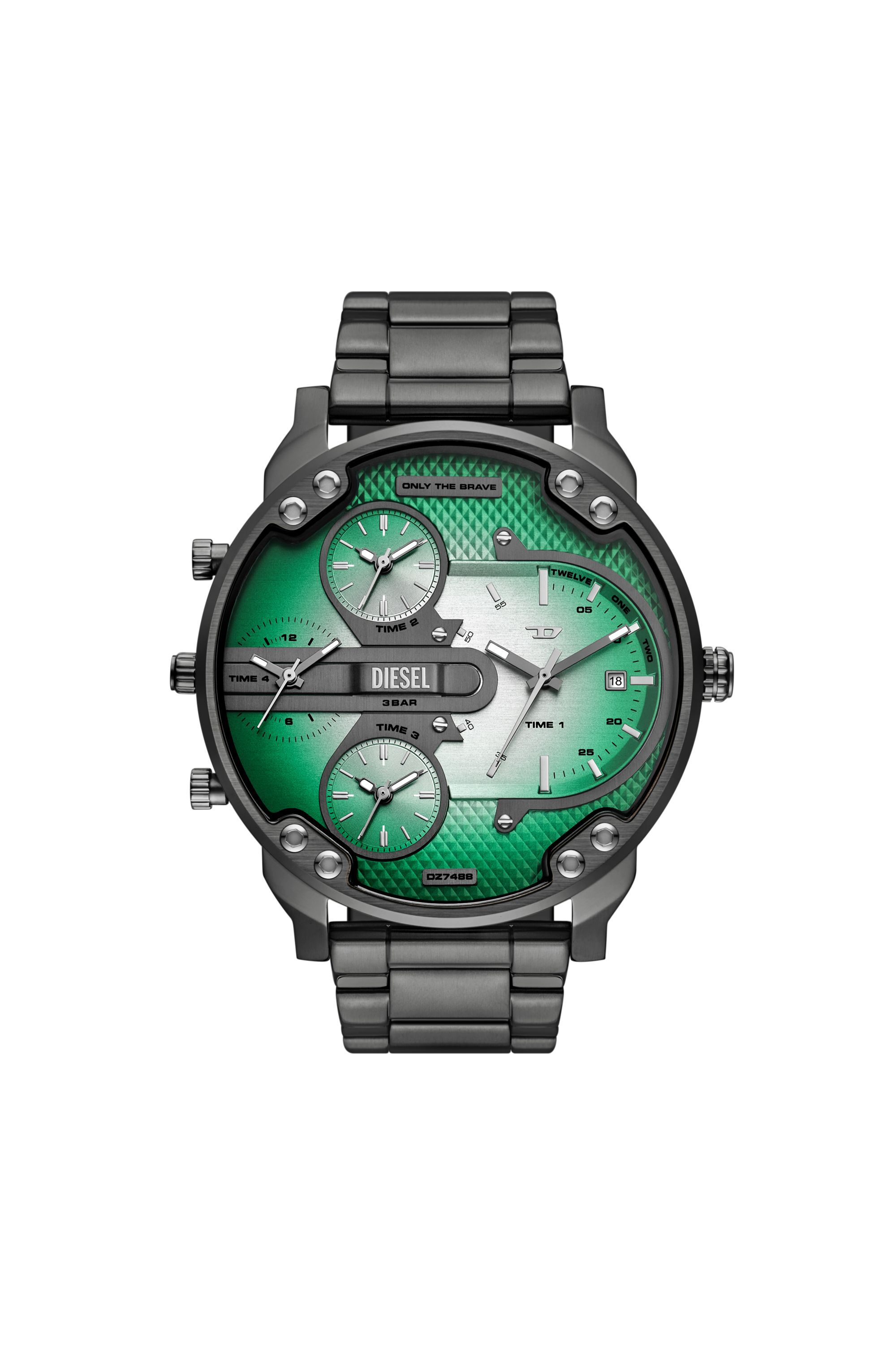 Diesel - DZ7488 WATCH, Man's Mr. Daddy Slim Multi-Movement Stainless Steel Watch in Dark grey - 1