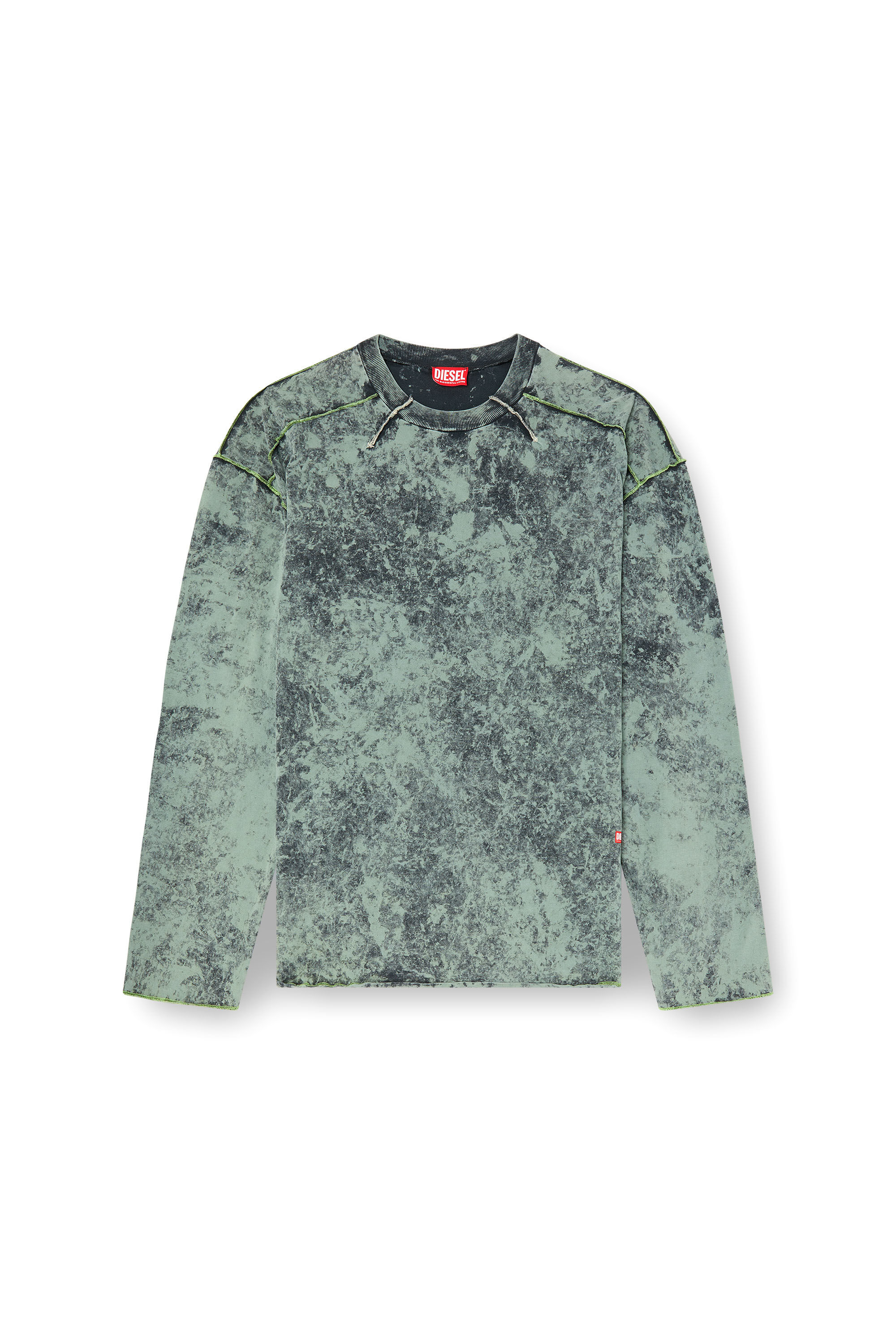 Diesel - T-CRAHOR-LS-R1, Man's Treated long-sleeve T-shirt in Green - 2