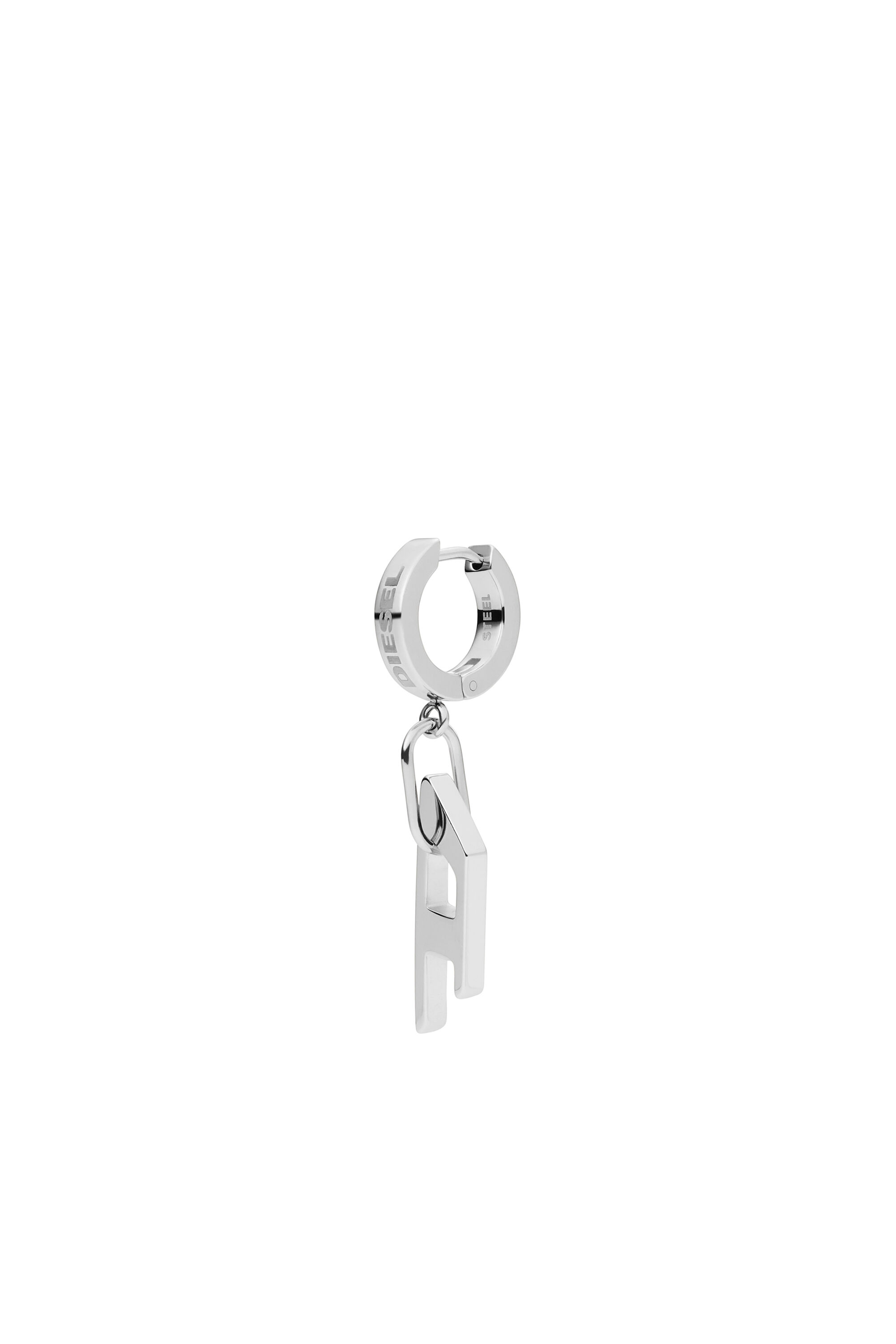 Diesel - DX1336, Unisex Stainless steel single hoop earring in Silver - Image 1