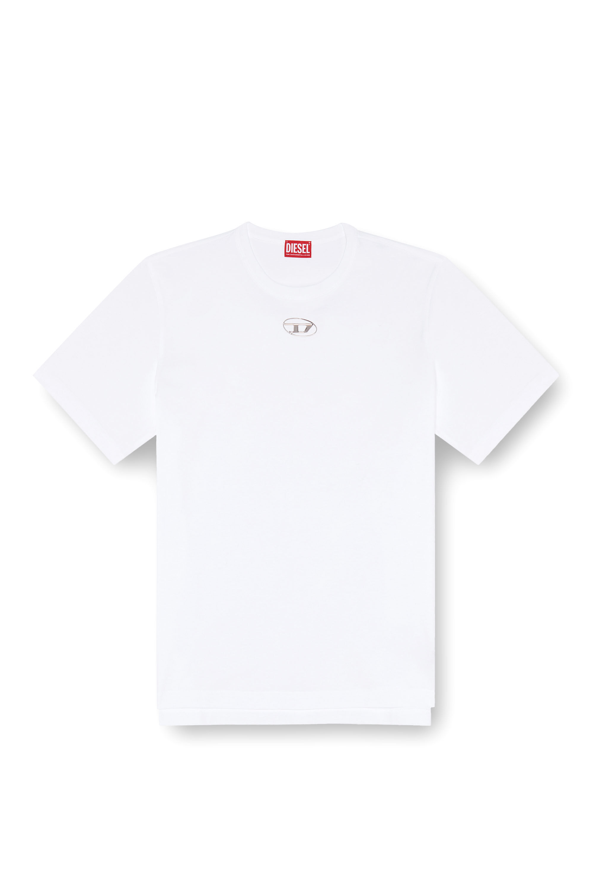 Men s T shirt with injection moulded logo White Diesel