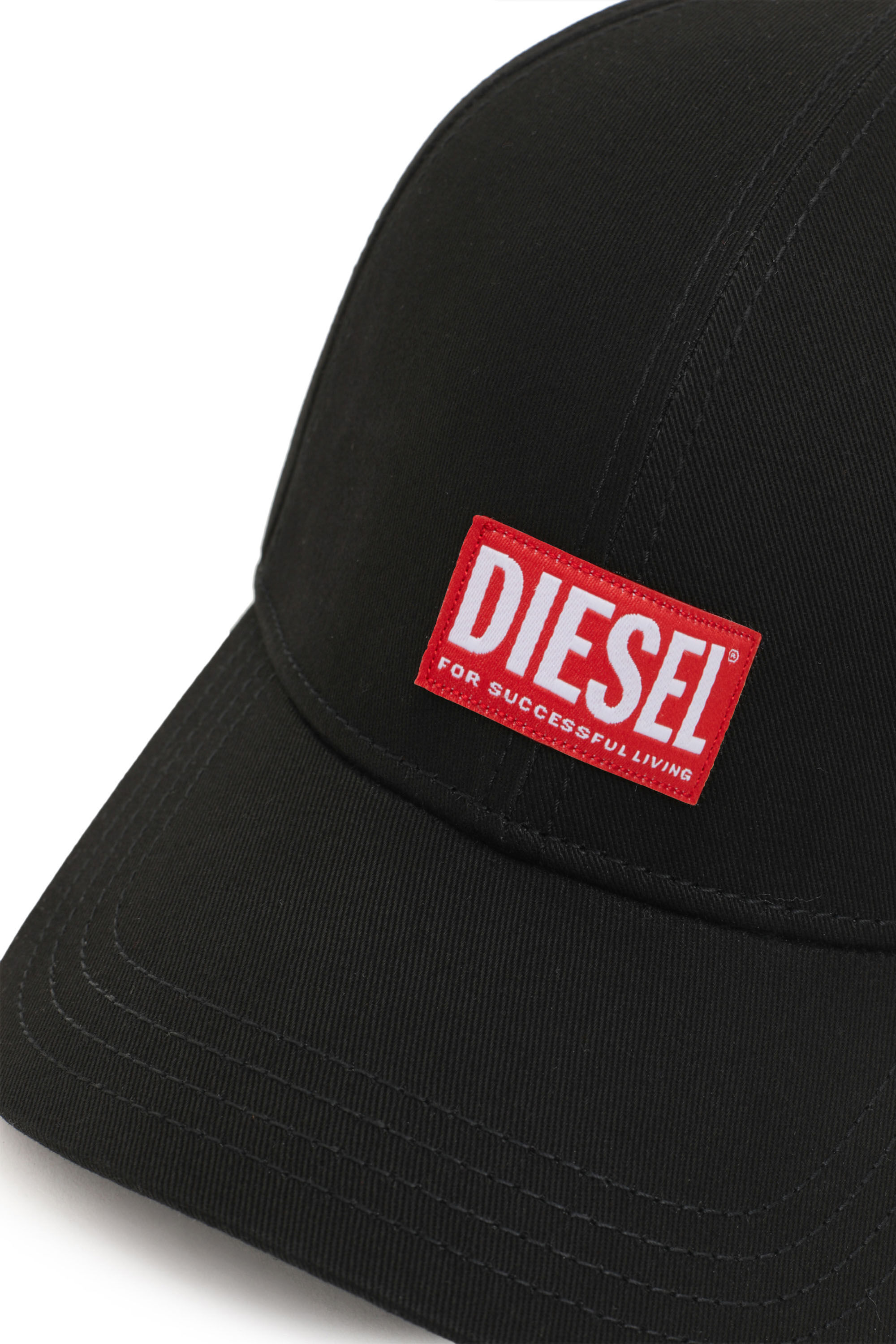Diesel - CORRY-JACQ, Man Baseball cap with logo patch in Black - Image 3
