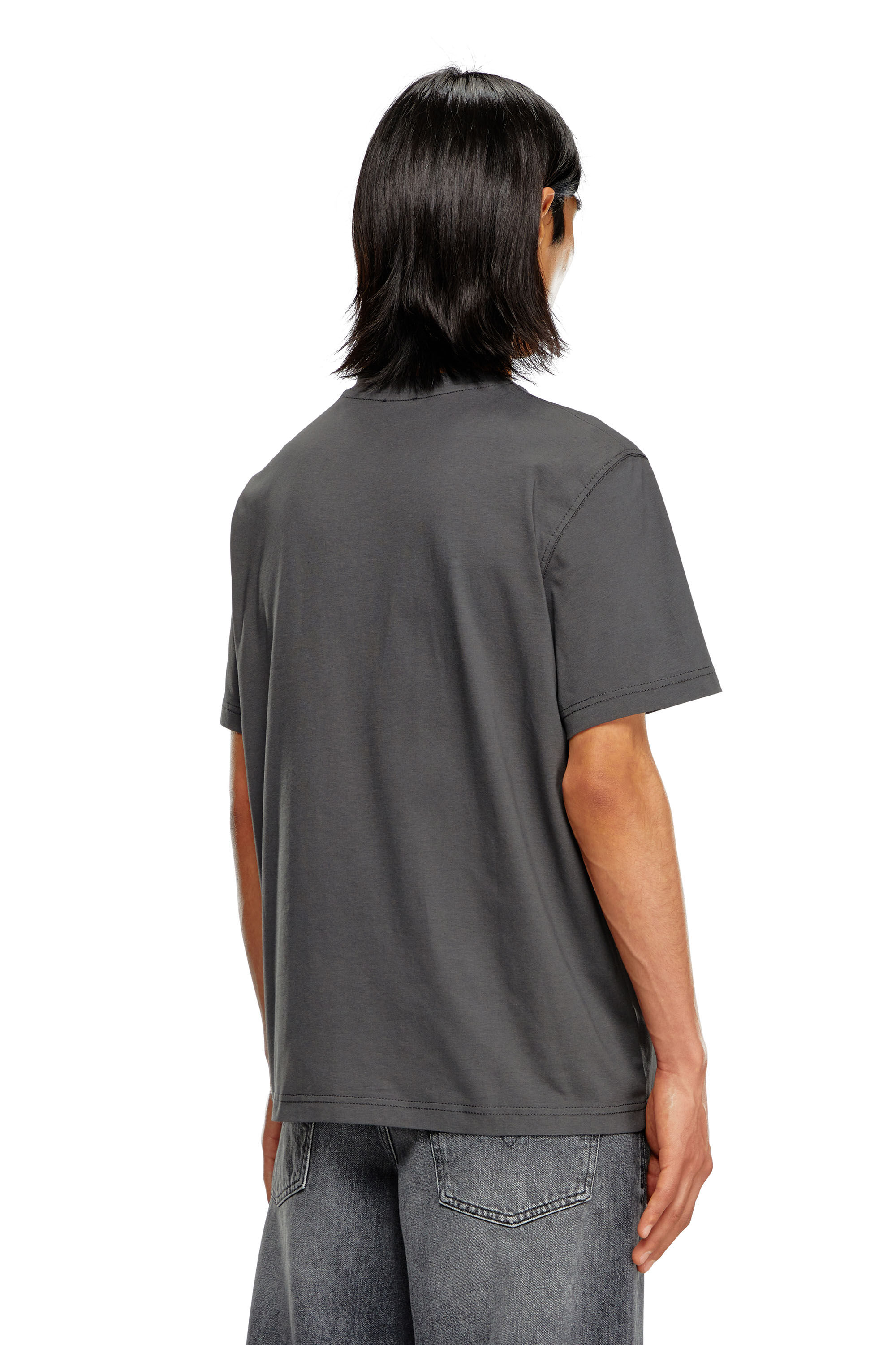 Diesel - T-ADJUST-Q7, Man T-shirt with blurry Diesel logo in Grey - Image 4