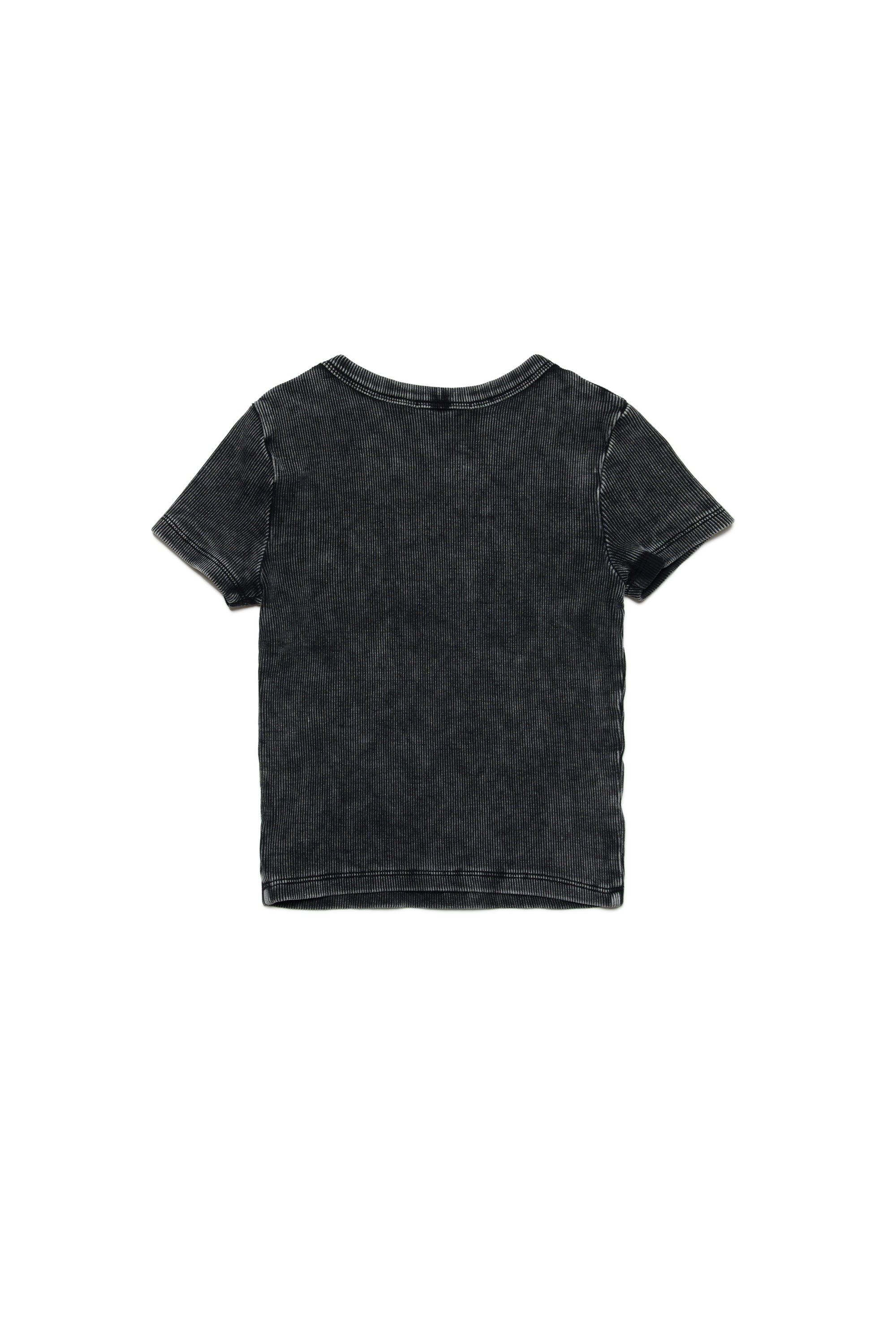 Diesel - TERHI, Woman Marble-effect T-shirt with crest logo in Black - Image 2