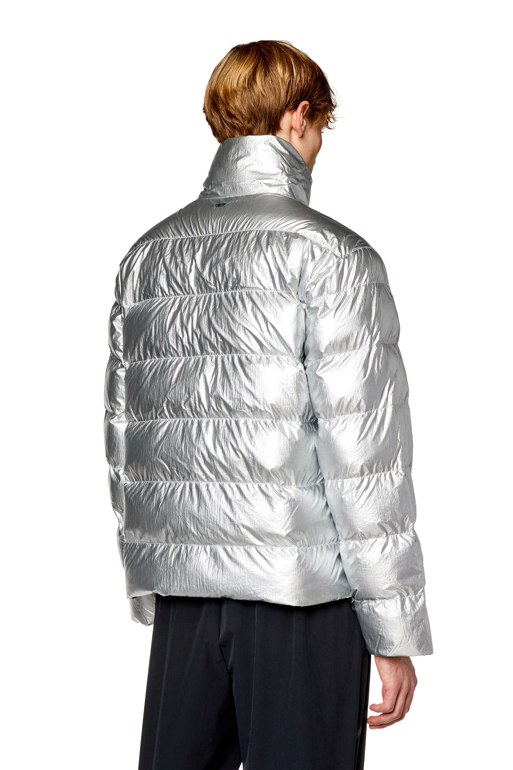 Metallic silver puffer jacket mens outlet