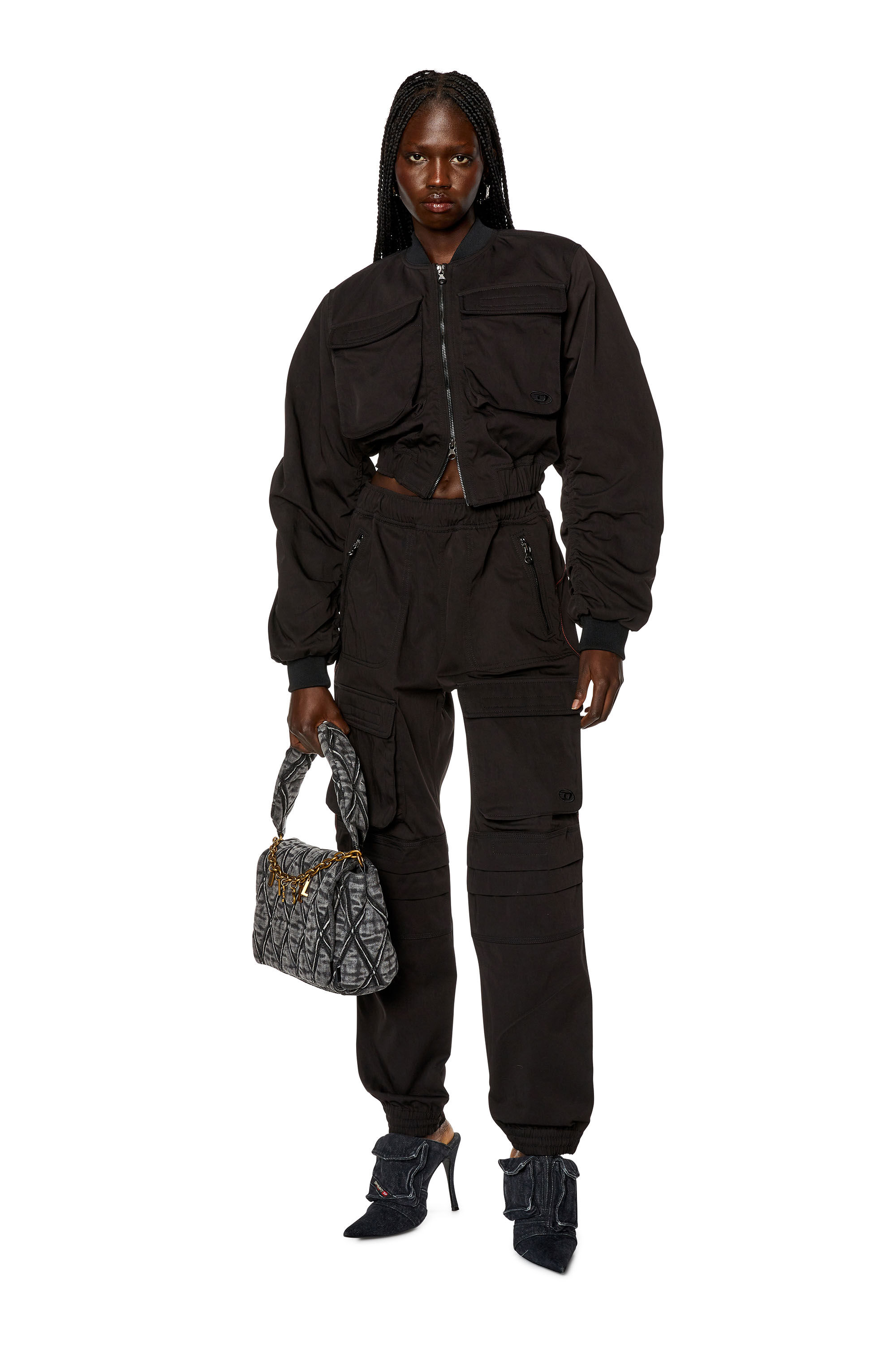Diesel - G-KHLO, Woman Utility jacket in nylon twill in Black - Image 1