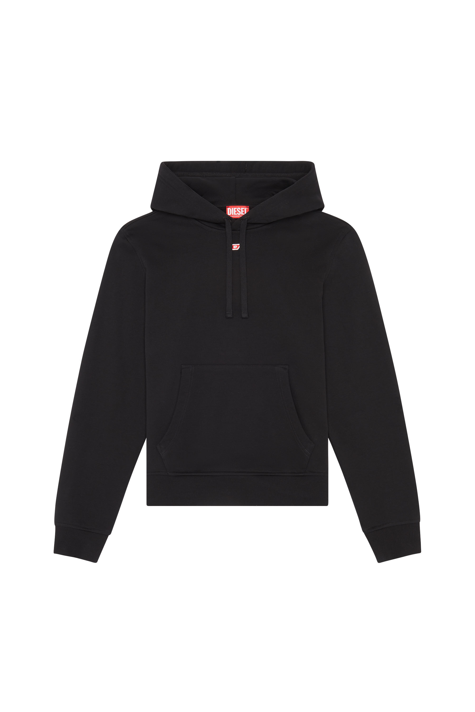 Diesel - S-GINN-HOOD-D, Woman Hoodie with embroidered D patch in Black - Image 2
