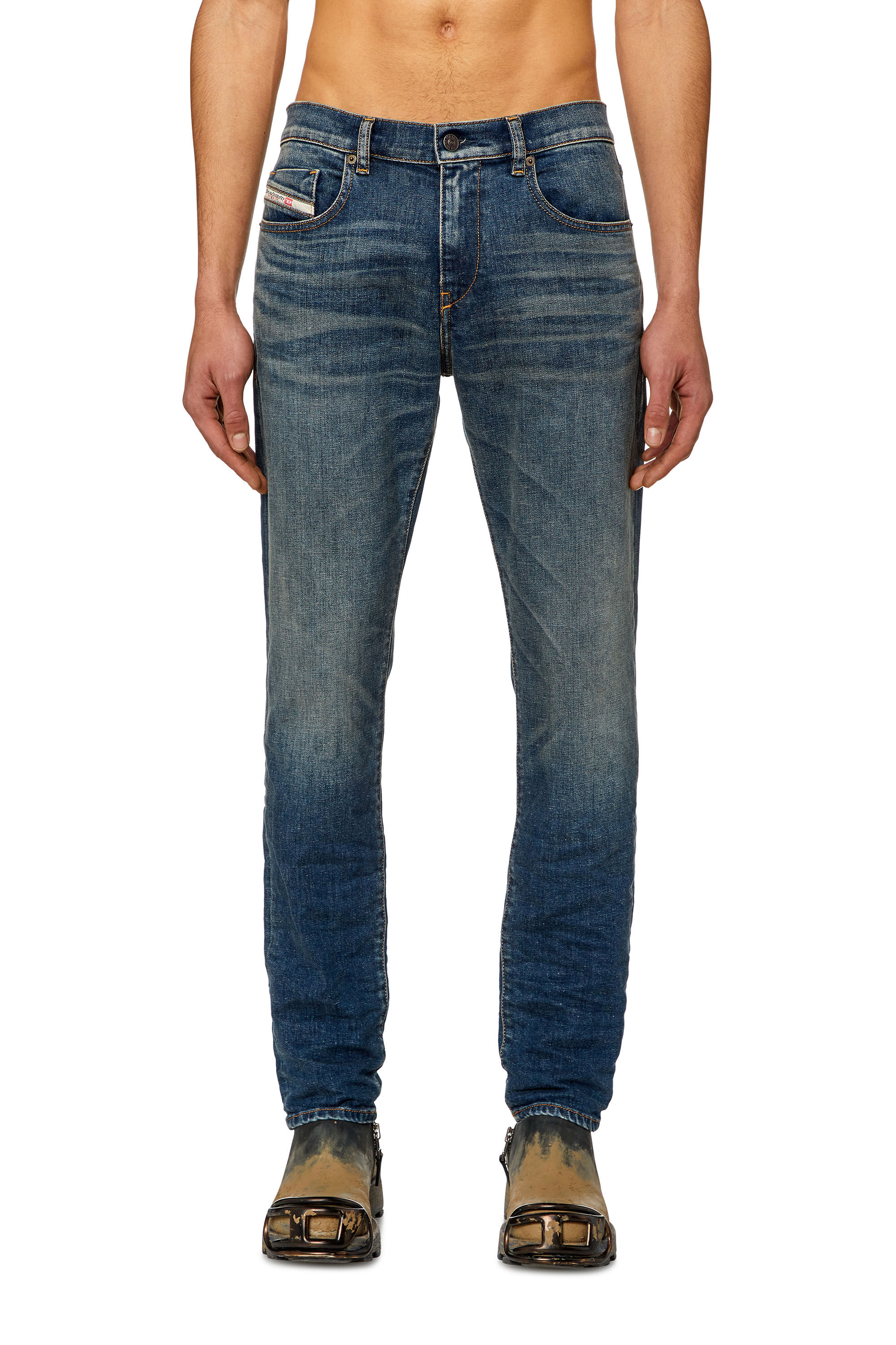 Diesel - Man Slim Jeans 2019 D-Strukt 09H49, Dark Blue - Image 3
