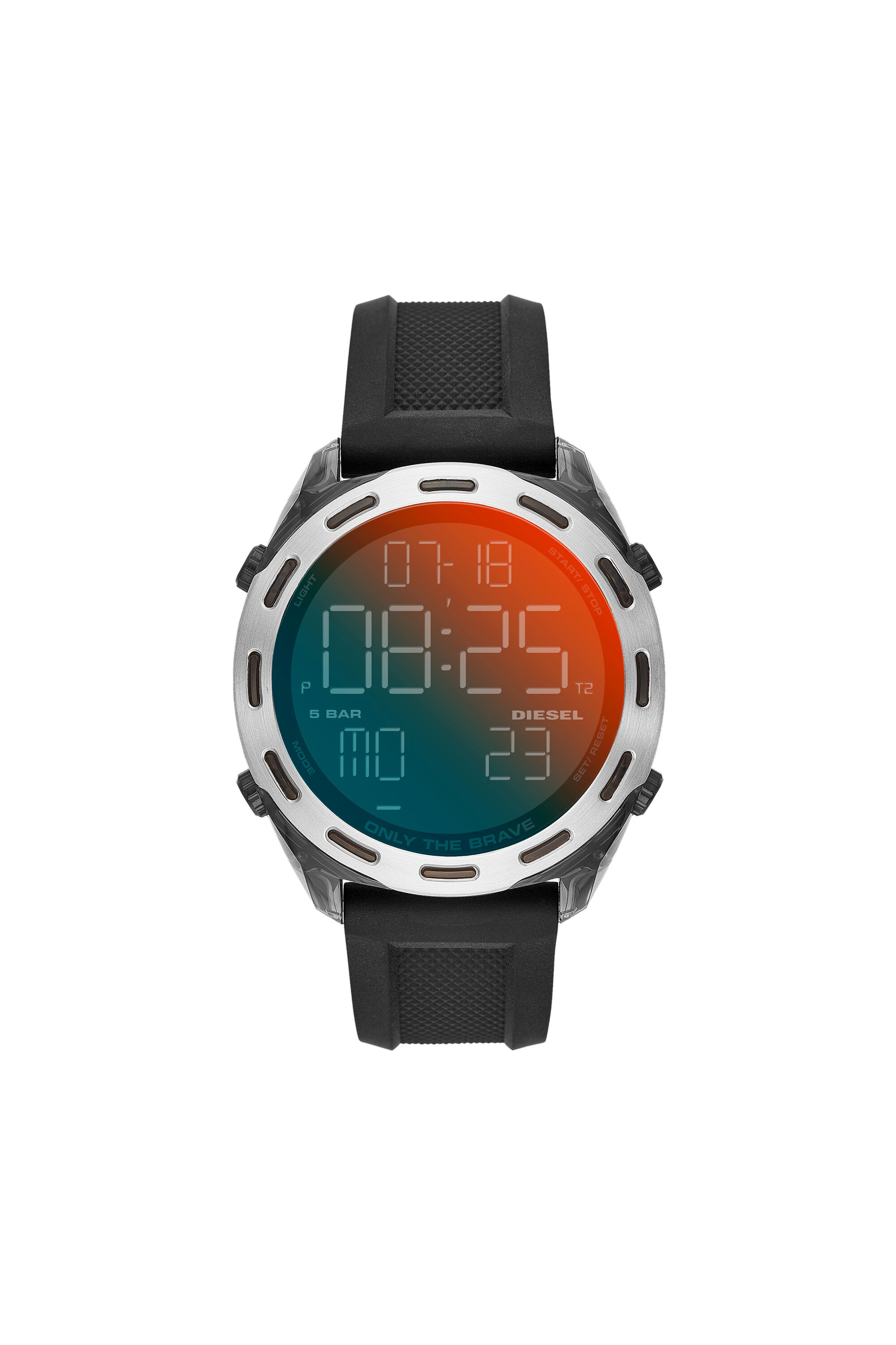 Diesel - DZ1893, Man's Crusher digital black silicone watch in Black - 1