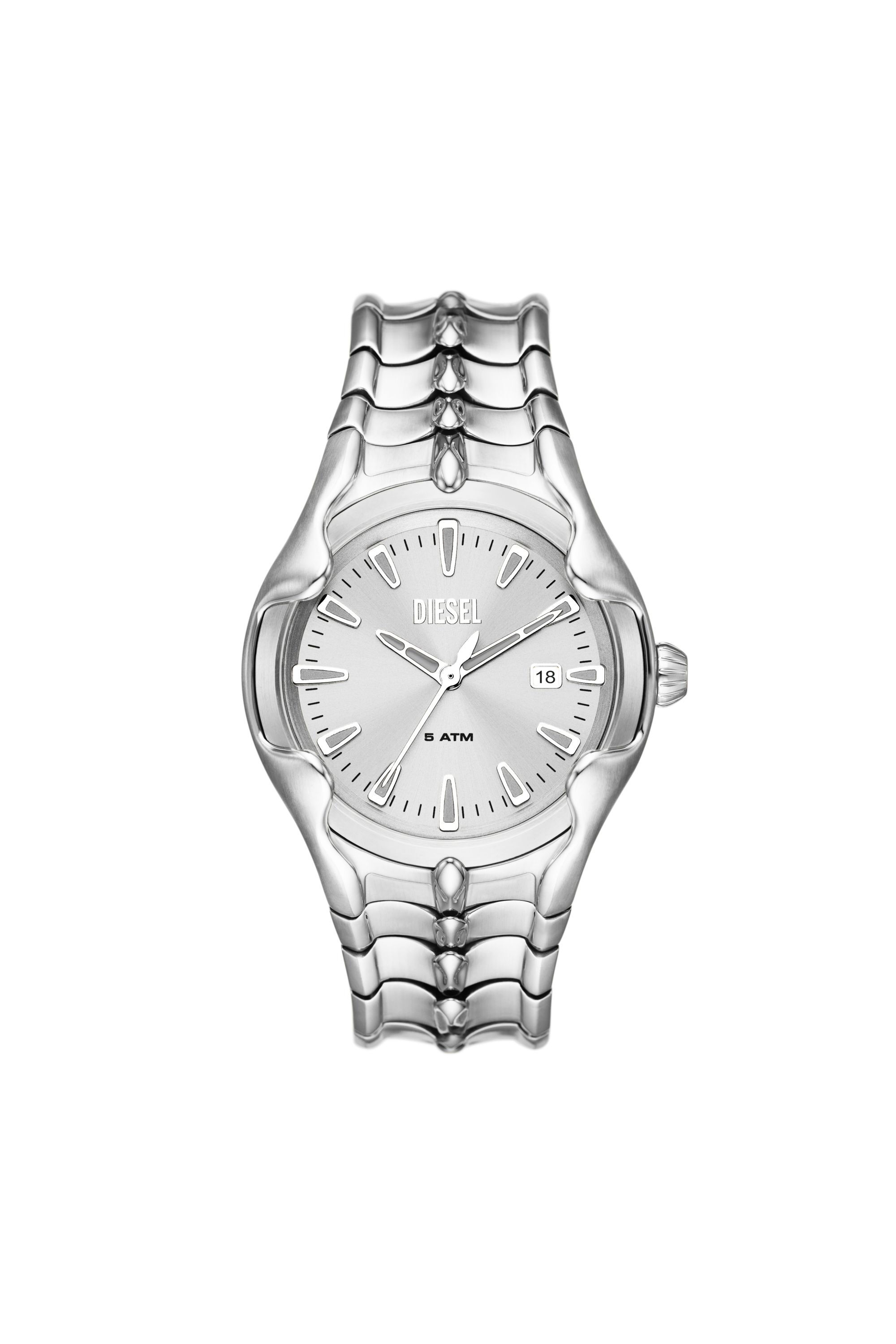 Men's Vert Three-Hand Date Stainless Steel Watch | Silver | Diesel TH
