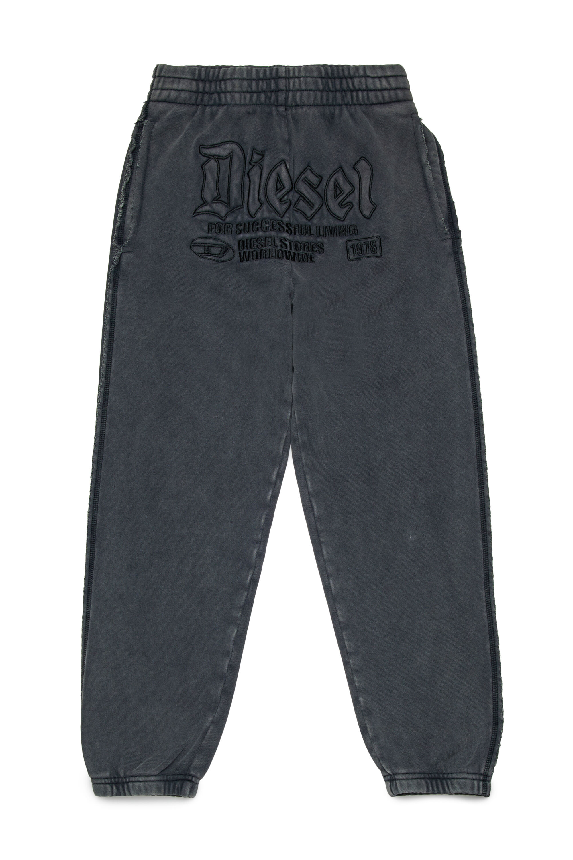 Diesel - PMARKYRAW, Man's Cotton pants with elastic waist in Black - 1