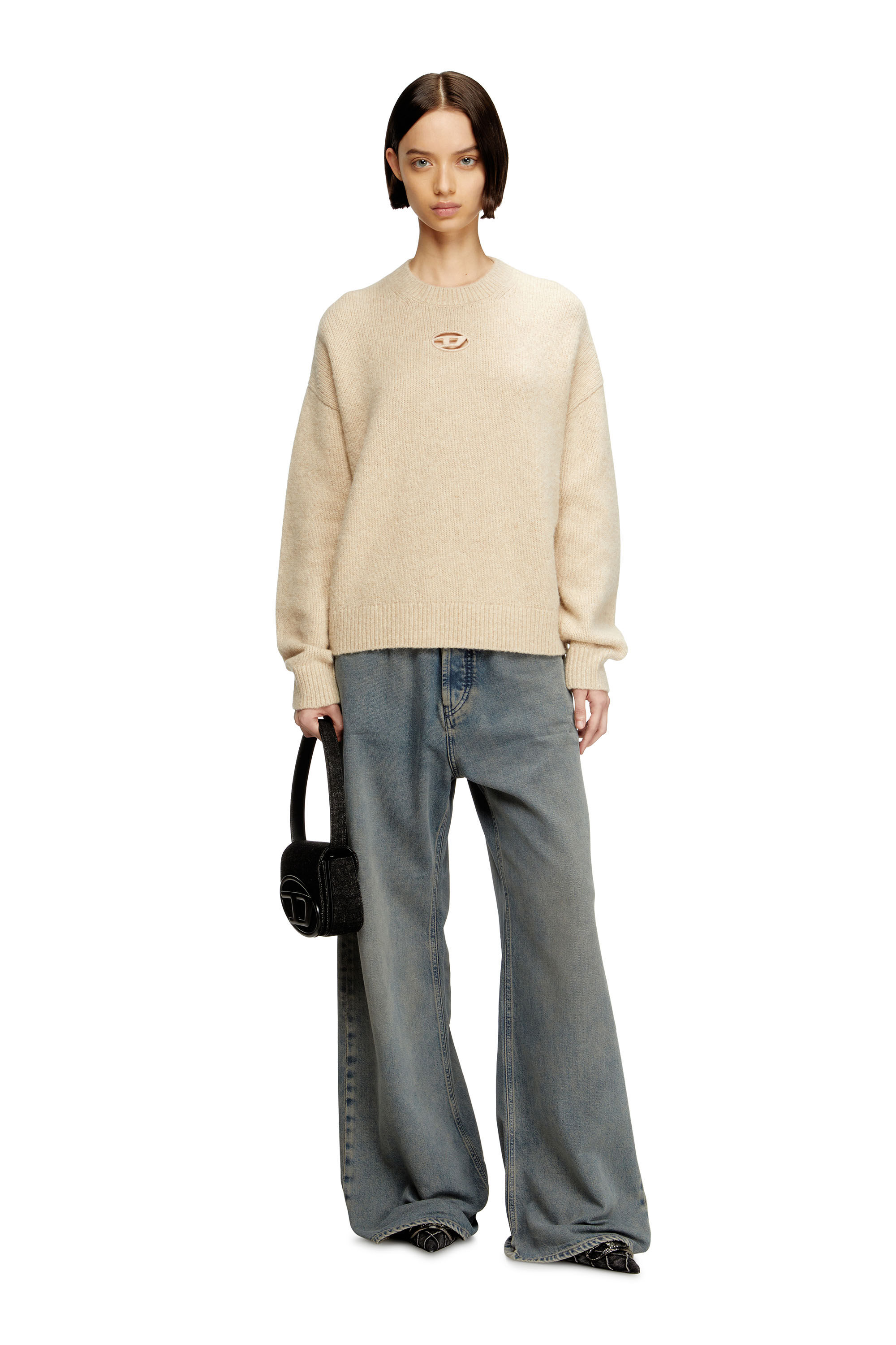 Diesel - 1DR, Woman's 1DR-Iconic shoulder bag in washed denim in Black - 6