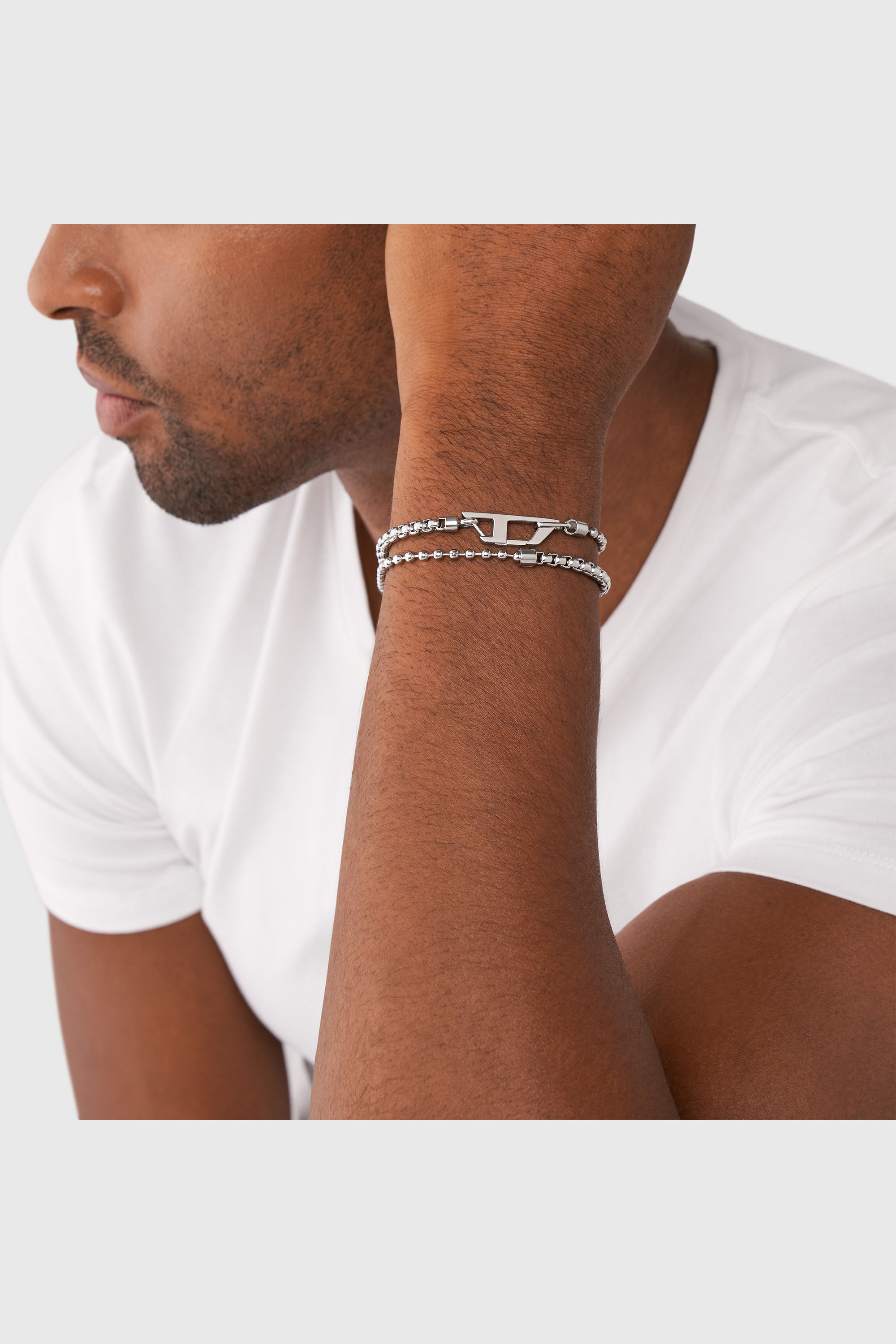 Diesel - DX1473, Unisex's Stainless steel chain bracelet in Silver - 4