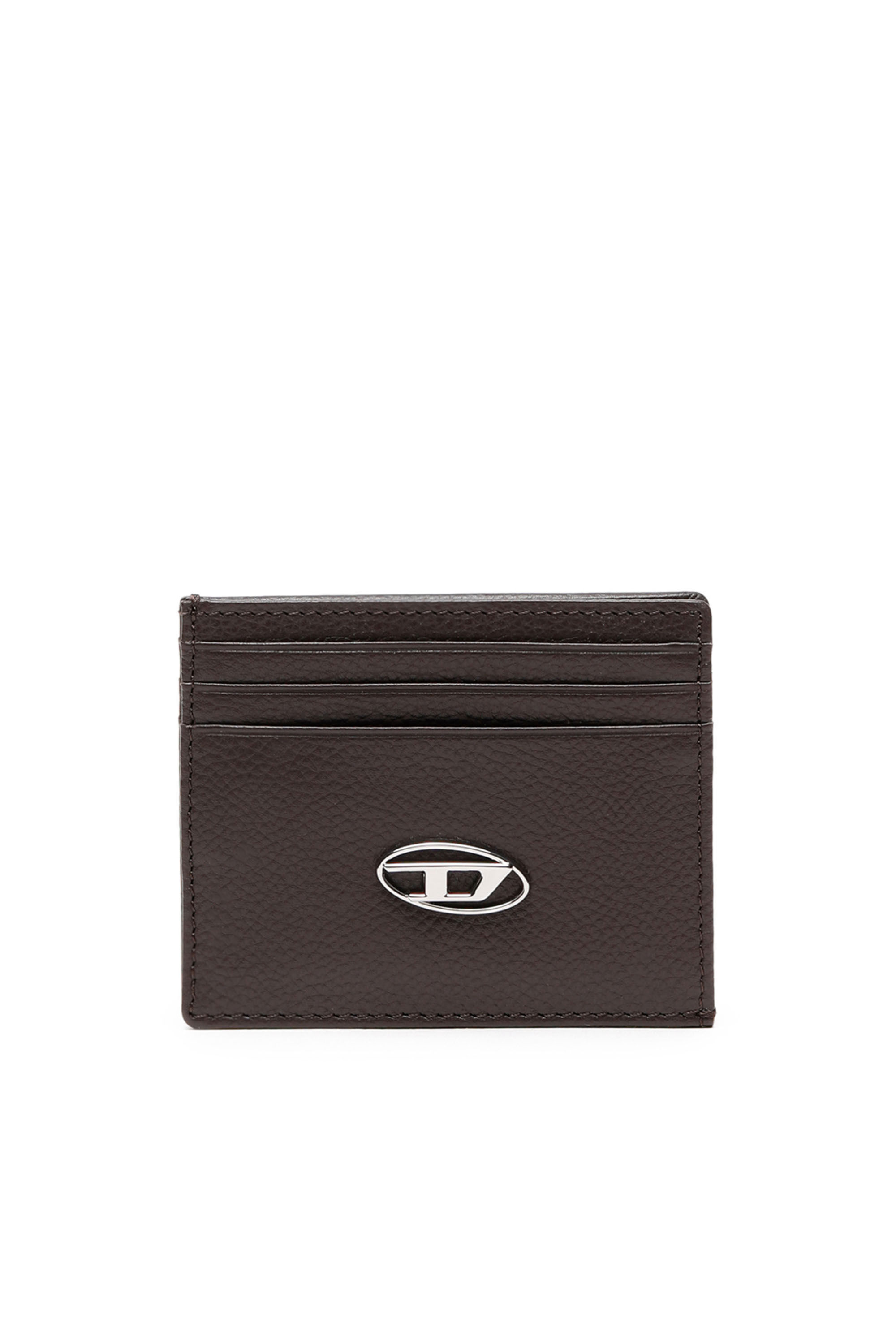 Diesel - CARD CASE, Man Card case in grained leather in Brown - Image 1