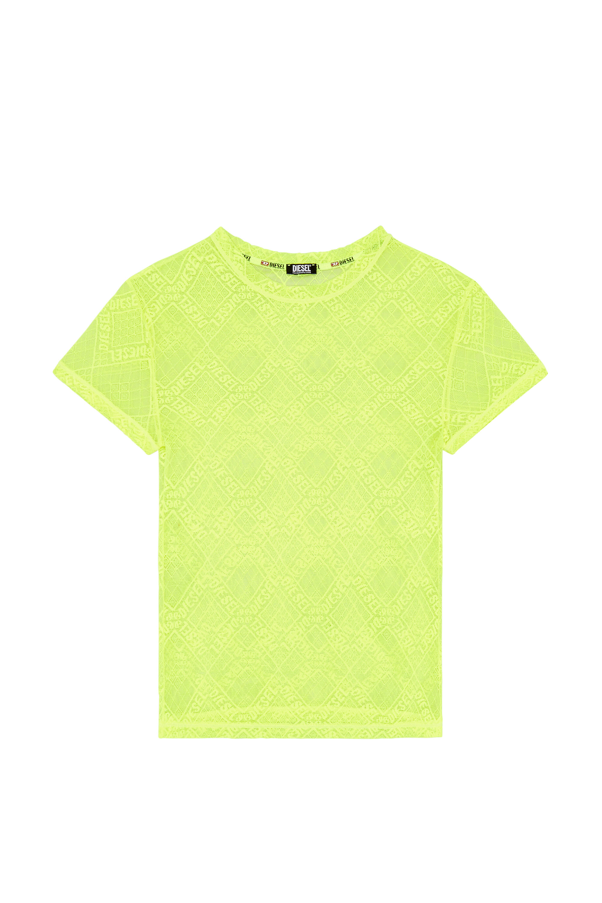 Diesel - UFTEE-MELANY, Woman Stretch-lace T-shirt in Yellow - Image 2