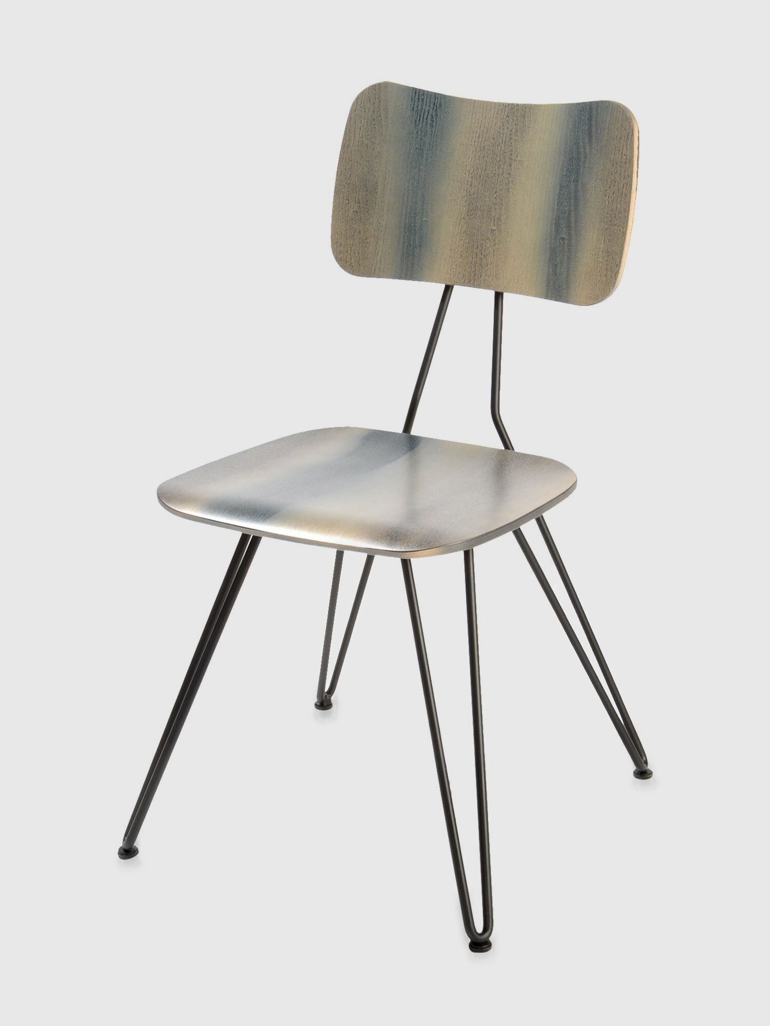 Diesel - DL0F01 OVERDYED, Unisex Side chair with weathered grey treated wood in Grey - Image 1
