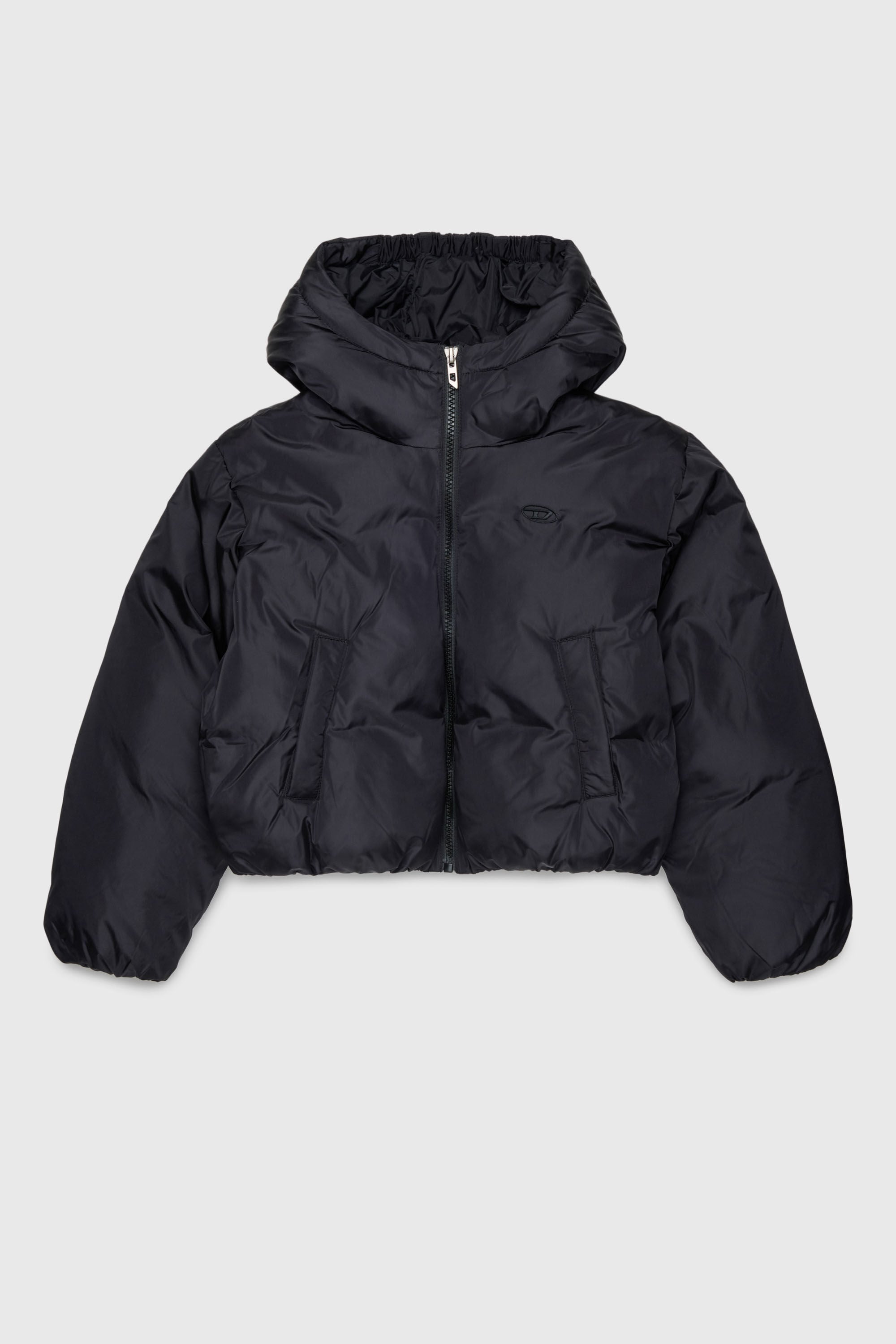 Diesel - JELKYM, Woman's Hooded puffer jacket in Black - 1