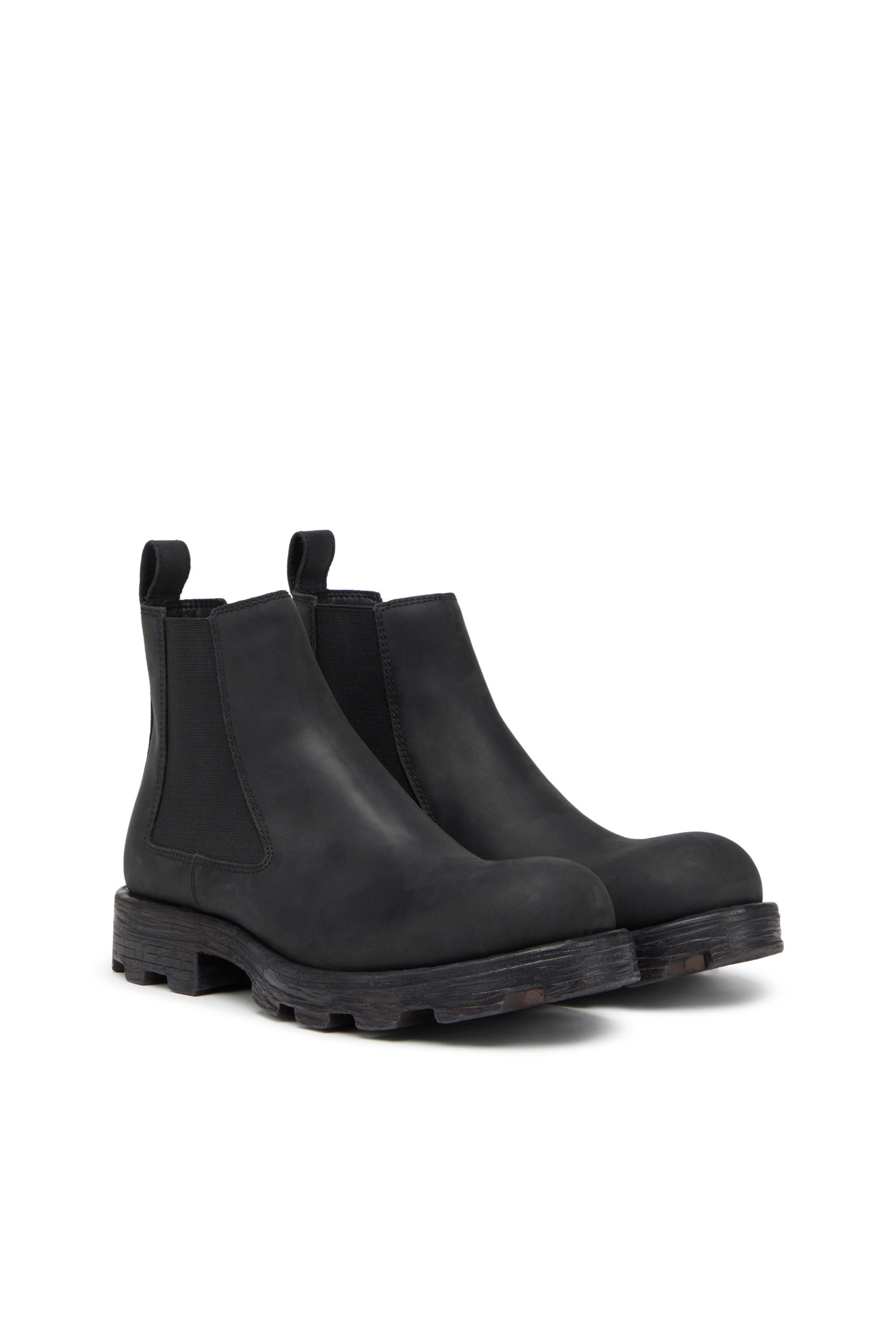 Diesel - D-HAMMER LCH, Man D-Hammer LCH - Chelsea boots in waxed nubuck leather in Black - Image 2