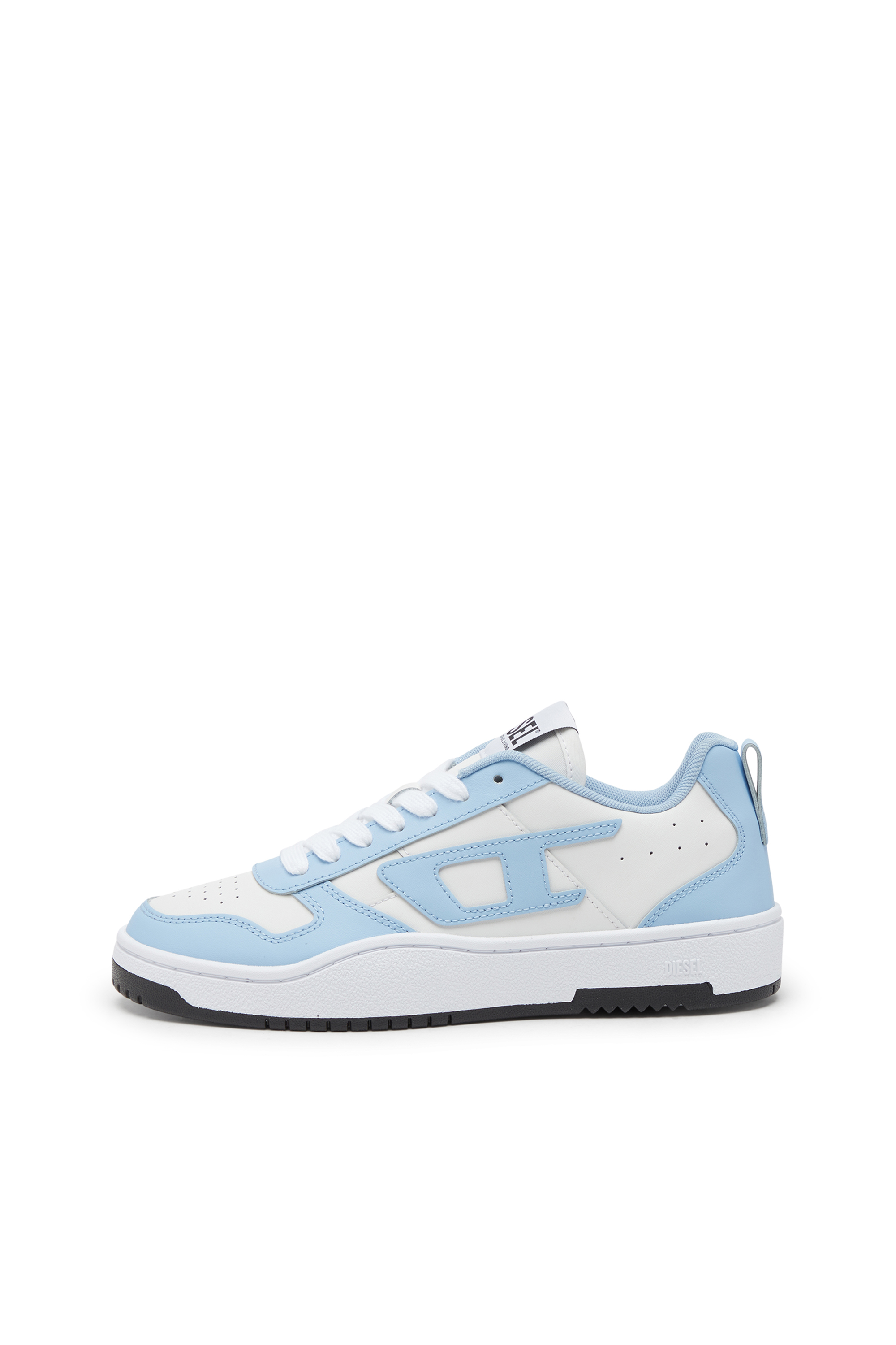 Diesel - S-UKIYO V2 LOW W, Woman's S-Ukiyo Low-Low-top sneakers in leather and nylon in White/Blue - 7