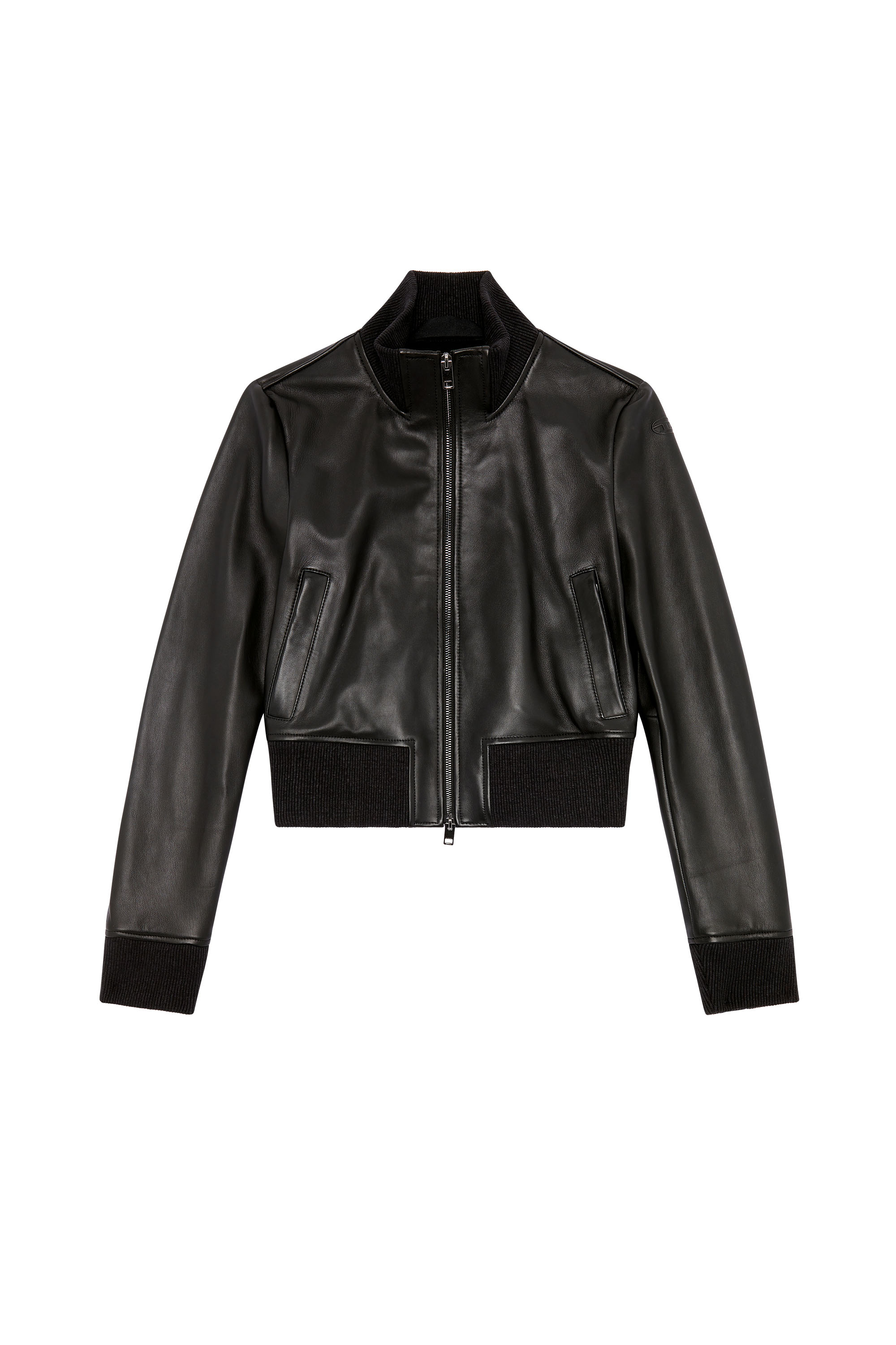 Diesel - L-HUNG, Woman Bomber jacket in waxed leather in Black - Image 3