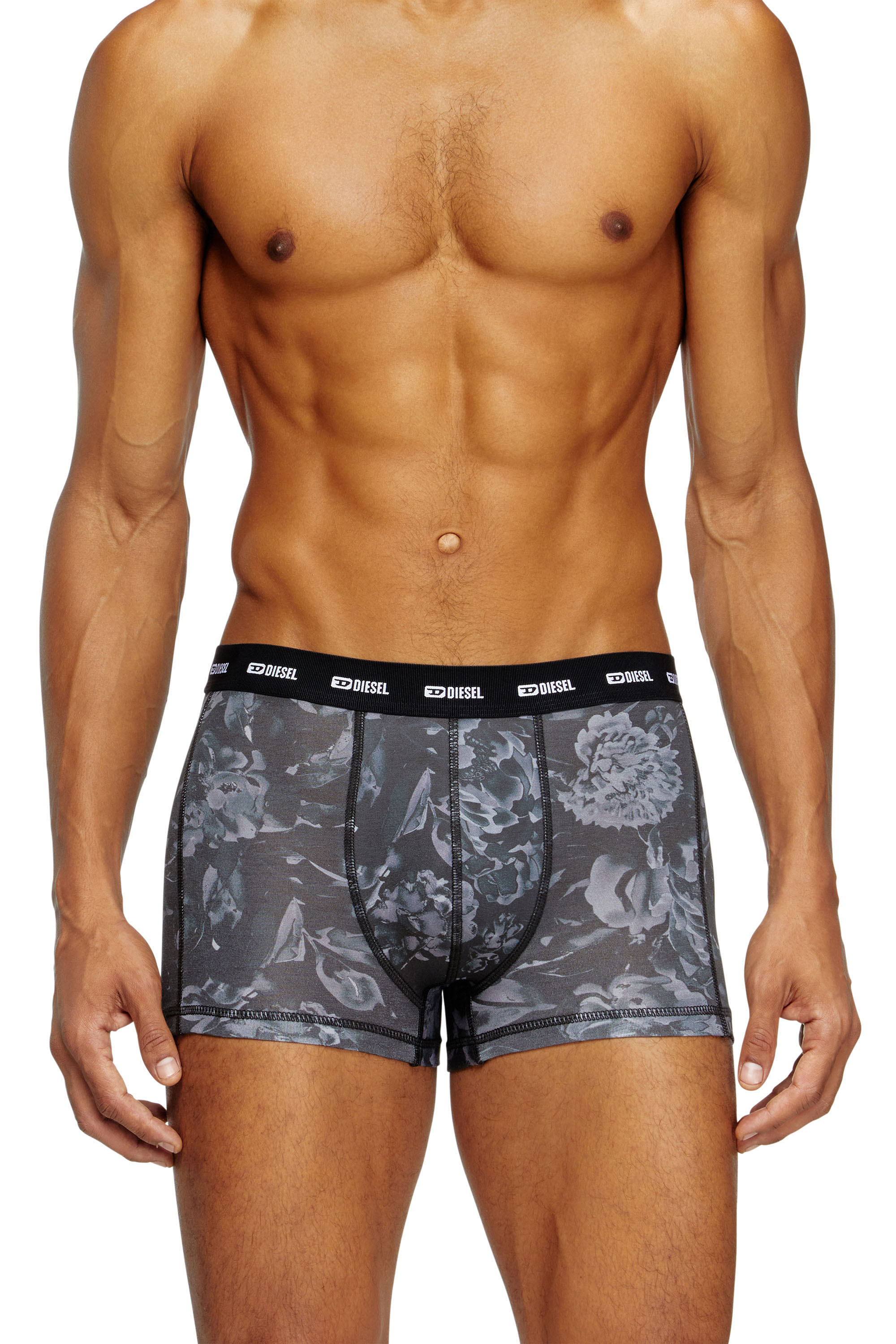 Diesel - DAMIEN-UTLT-3PACK, Man's 3-pack boxer briefs with floral motif in Black - 3