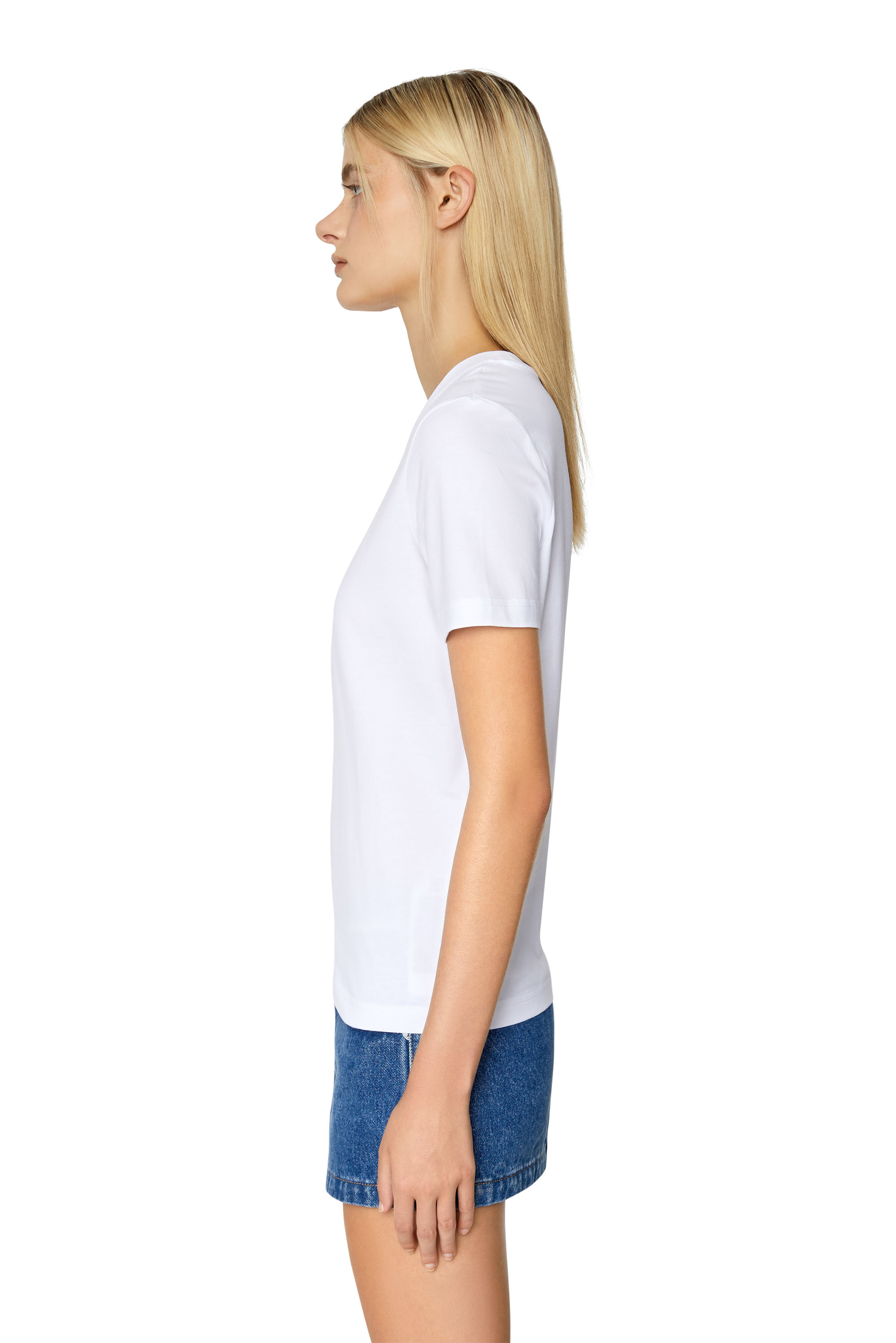 Diesel - T-REG-MICRODIV, Woman T-shirt with embroidered micro logo in White - Image 6