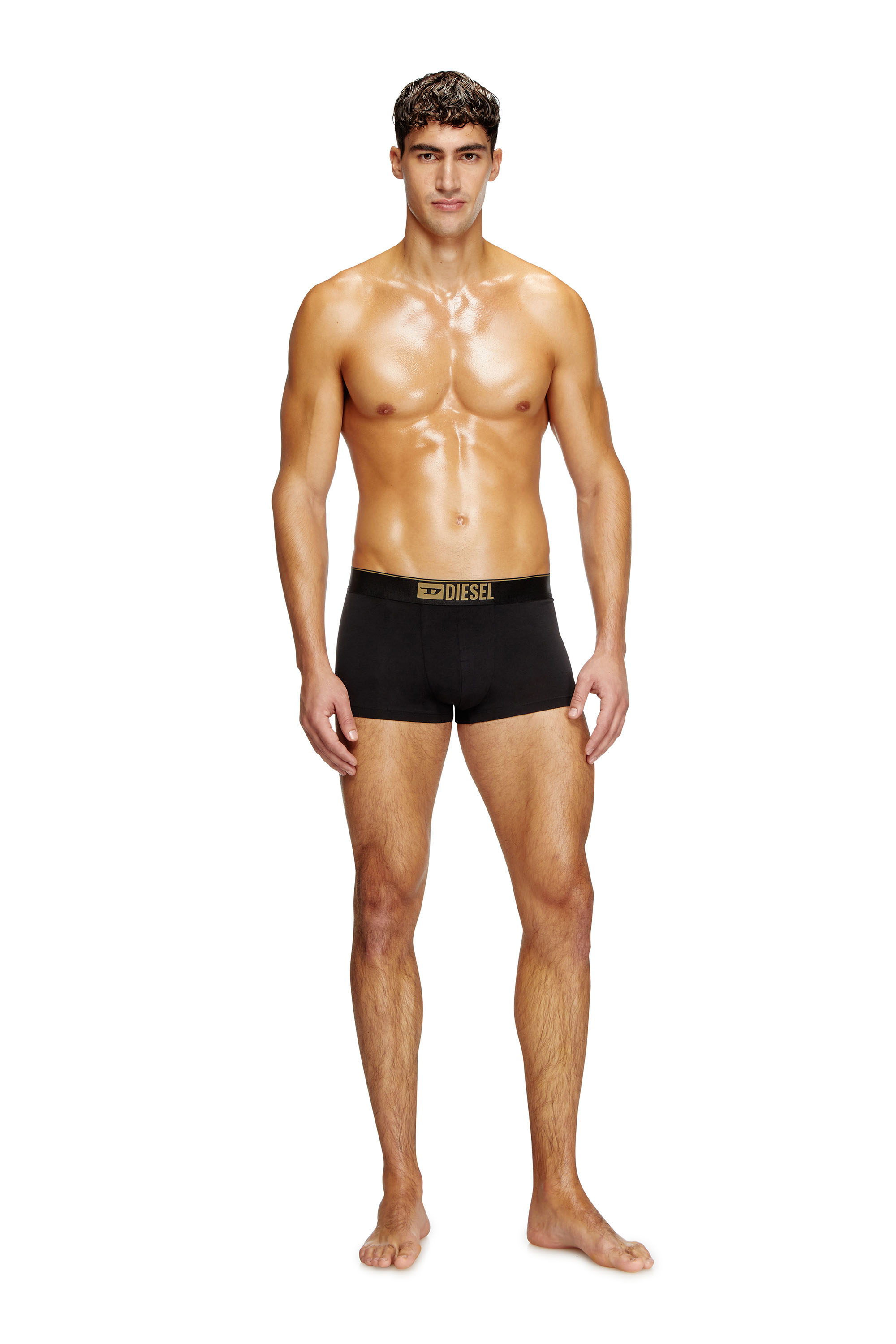 Diesel - DAMIEN-GFT-3PACK, Man's Three-pack metallic boxer briefs in Black/Gold - 4