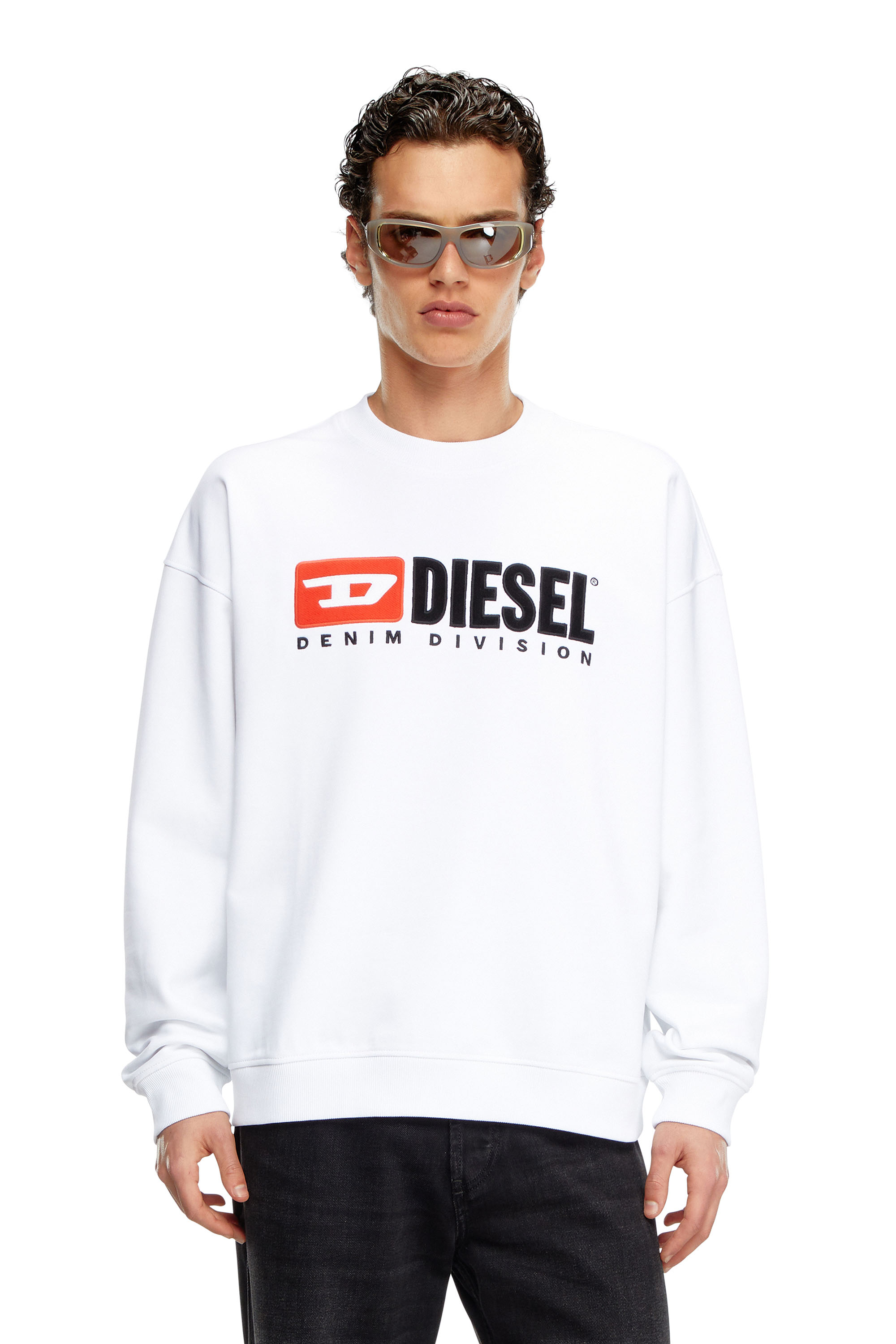Diesel - S-BOXT-DIV, Man Sweatshirt with Denim Division logo in White - Image 1