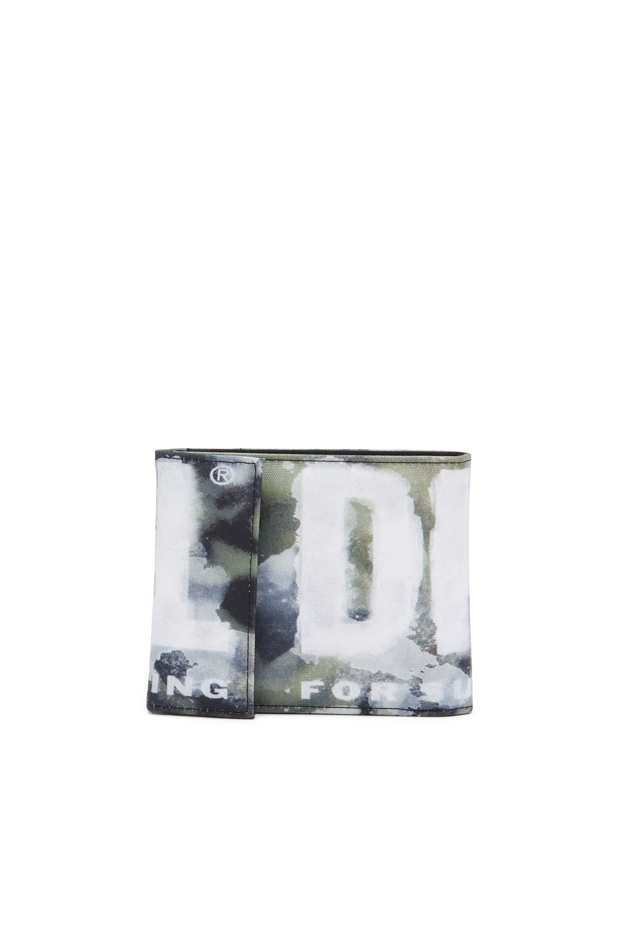 Diesel - RAVE BI-FOLD VELCRO, Man Velcro wallet with watercolour-effect logo in Multicolor - Image 1