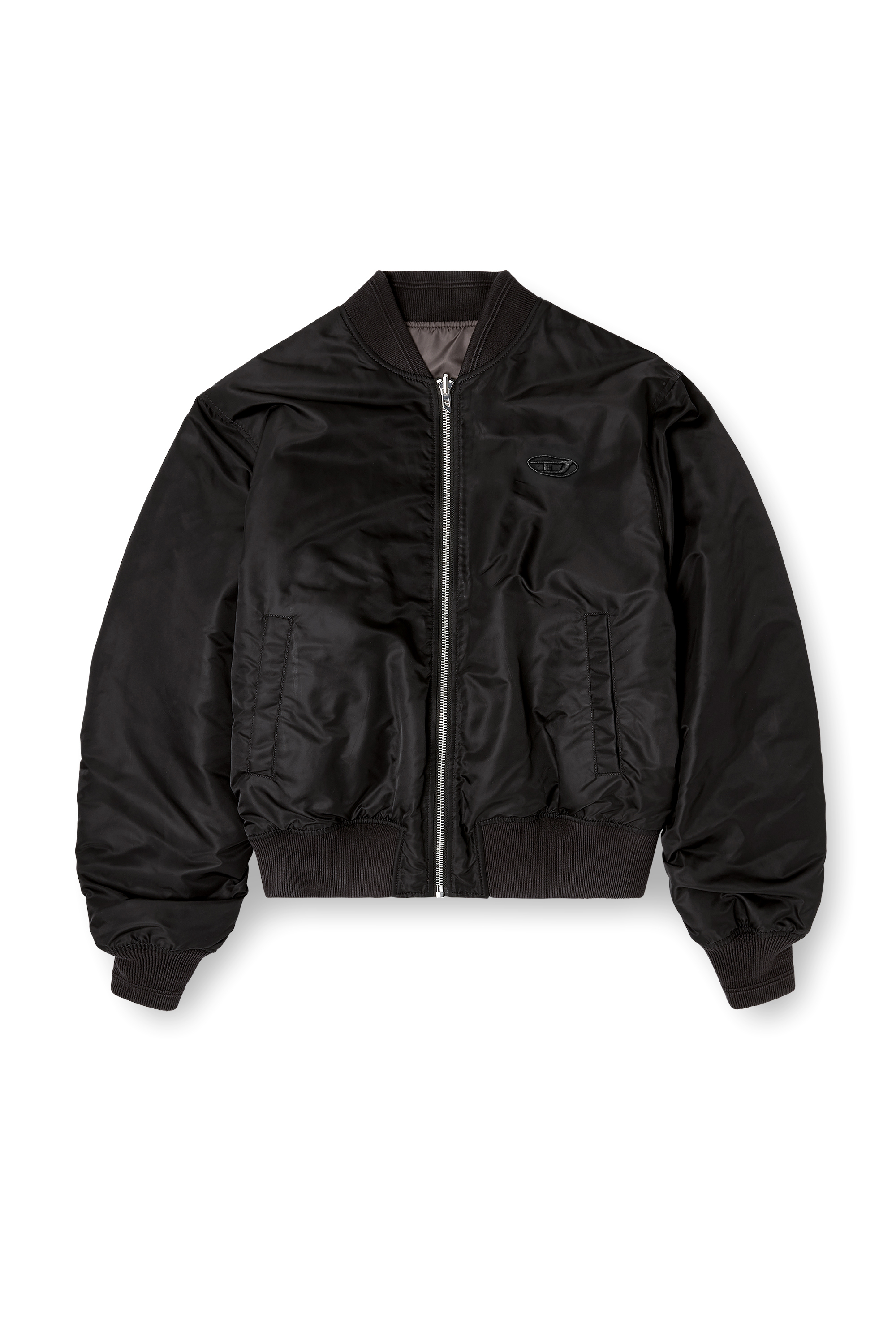 Diesel - W-TYPE-D1, Man's Padded bomber jacket with Oval D embroidery in Black - 2