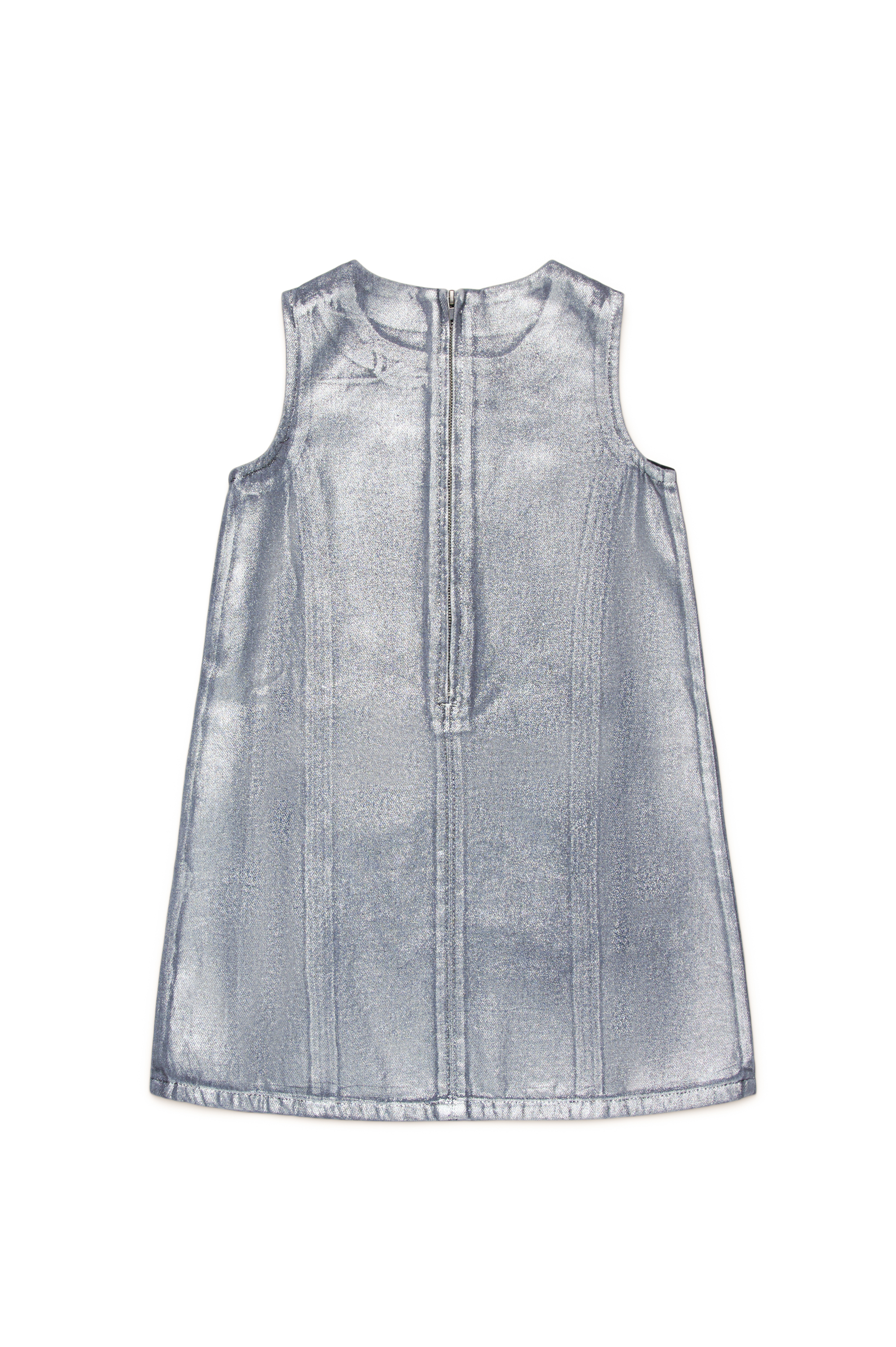 Diesel - DESTAR, Woman's Mini dress with metallic coating in Silver - 3