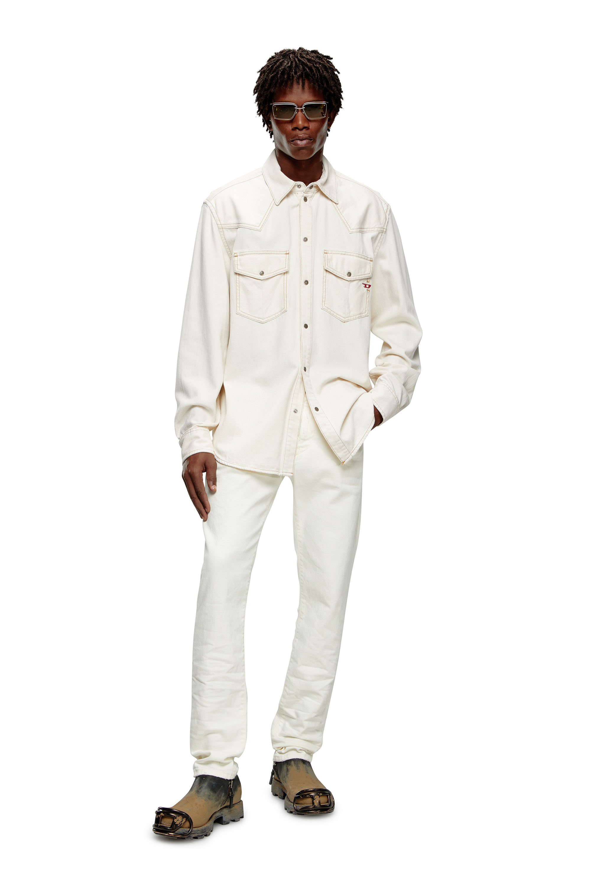 Diesel - Man Slim Jeans 2019 D-Strukt 09I15, White - Image 1