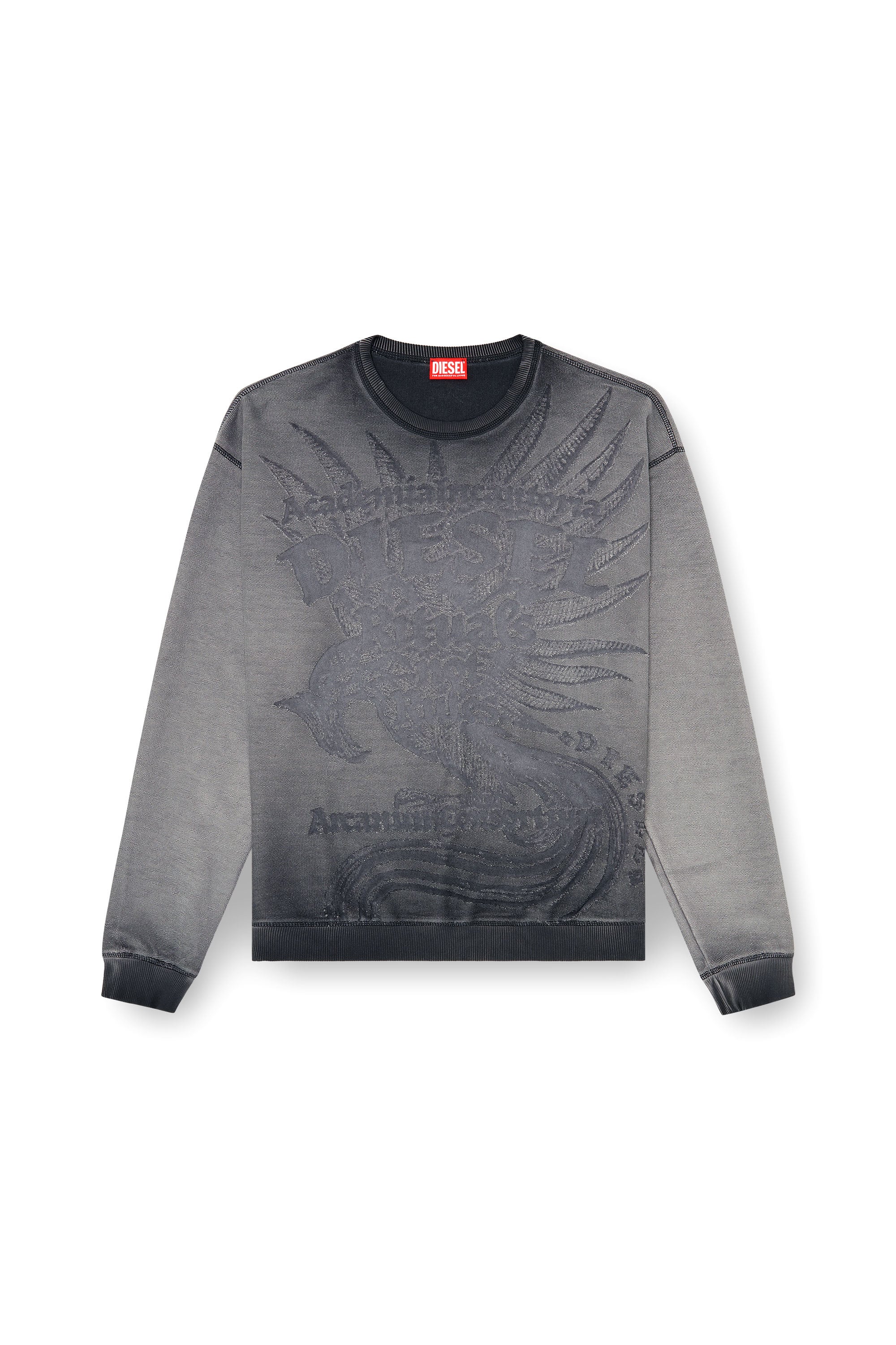 Diesel - S-ARON-RAW, Man's Sweatshirt with d&eacute;vor&eacute; print in null - 3