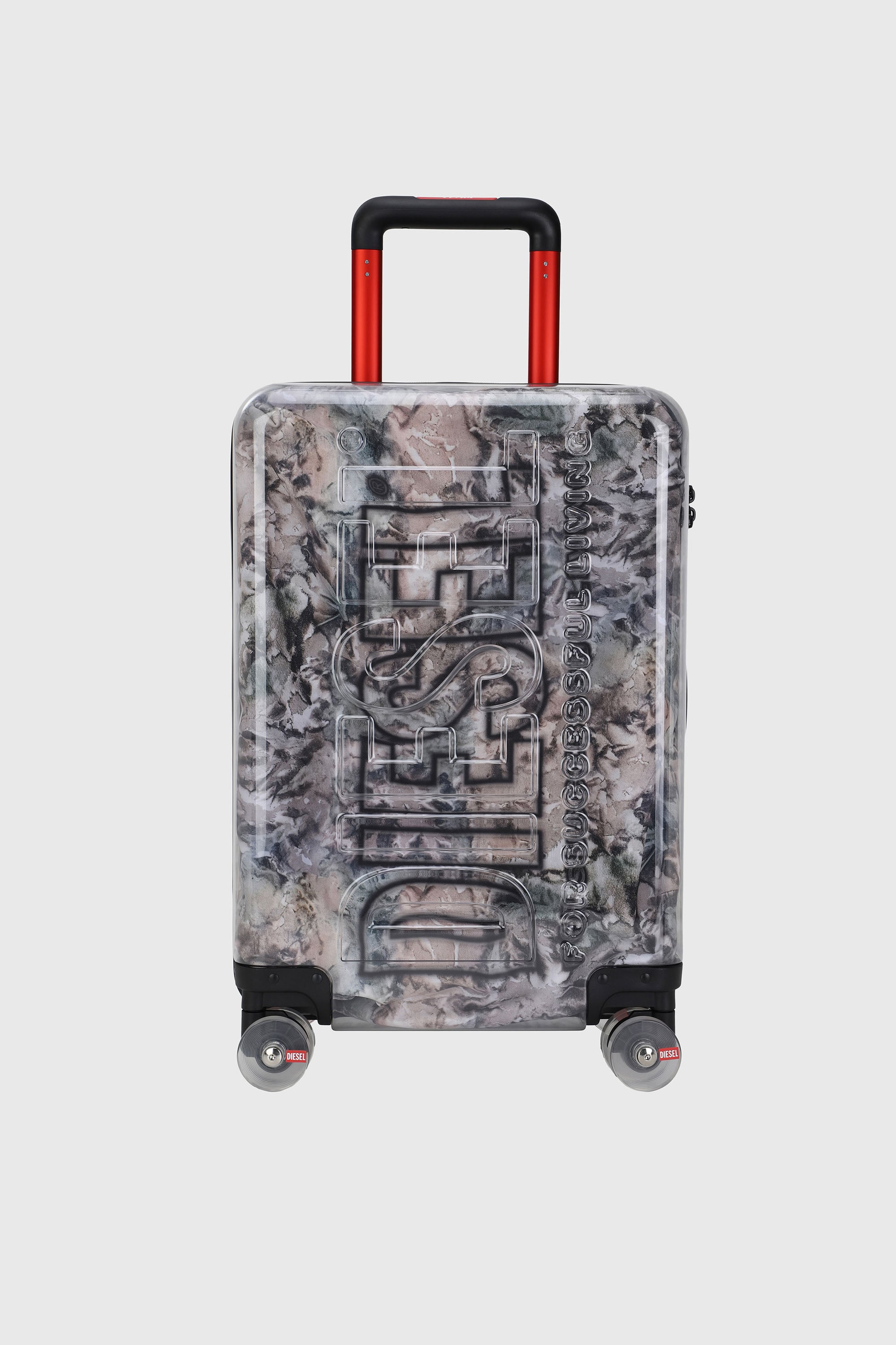 Diesel - LU0036 HARD LUGGAGE - DSL009, Unisex's Transparent logo suitcase size S in Grey/Pink - 1