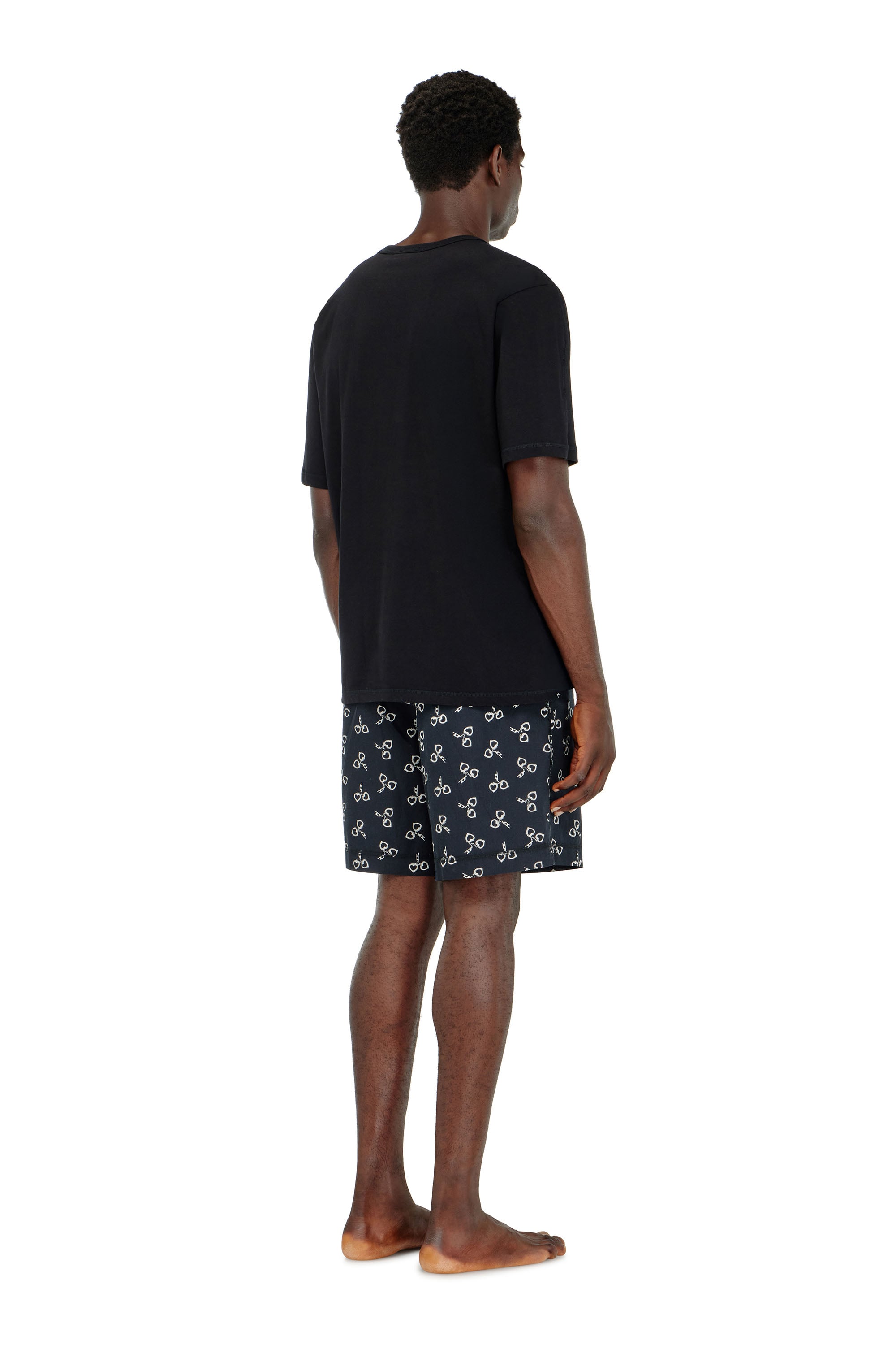 Diesel - KIT-JAMES-D-BOX, Man's Cotton pyjama set with handcuff print in Black/White - 3