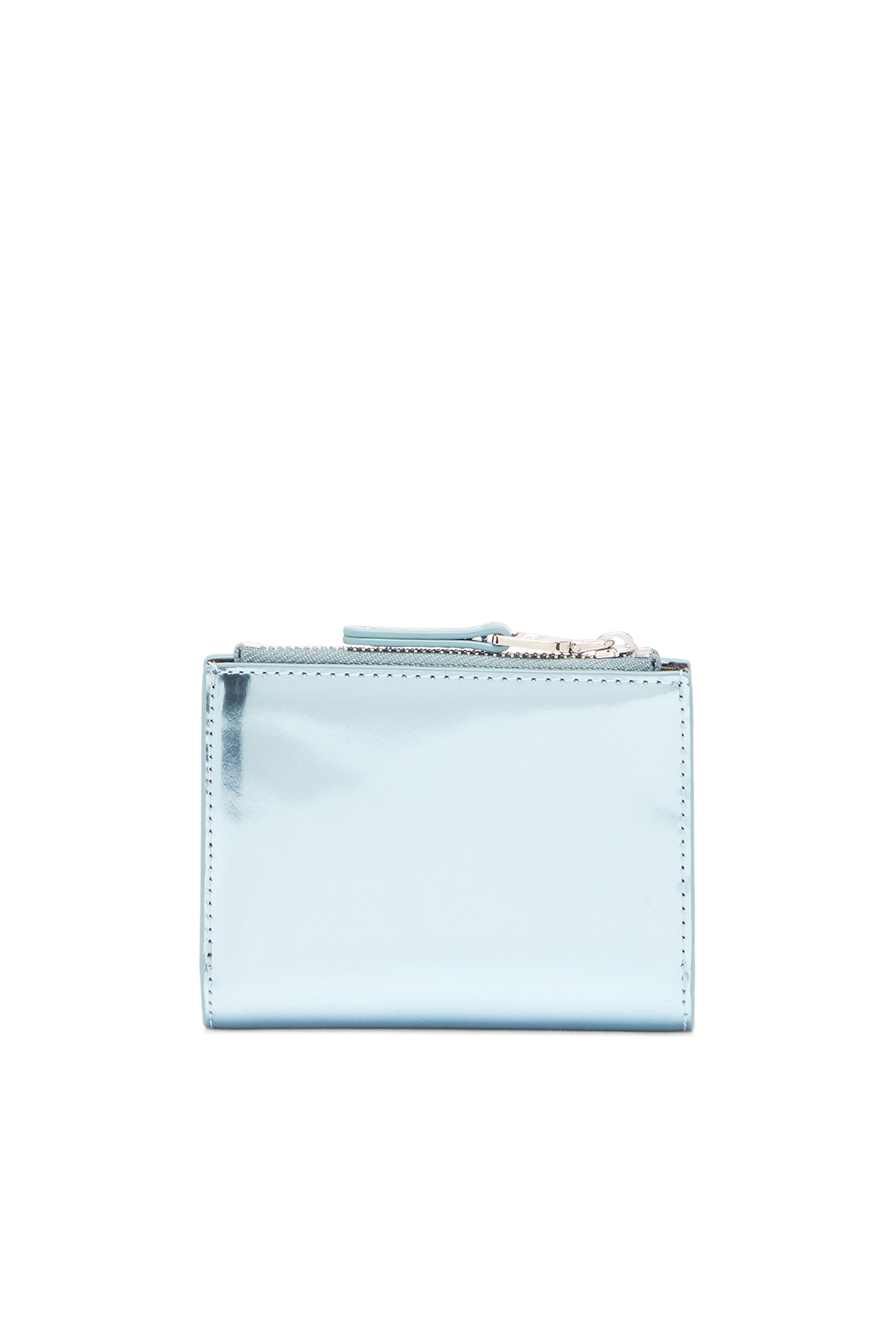 Diesel - 1DR BI-FOLD ZIP II, Woman Small wallet in mirror leather in Blue - Image 2