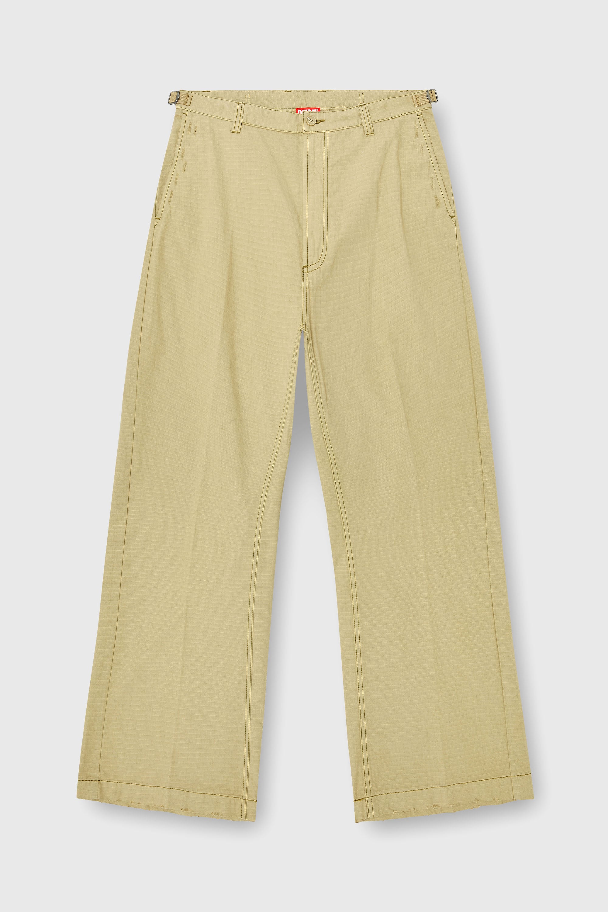 Diesel - P-BALL, Man's Cotton ripstop pants with side buckles in Beige - 2