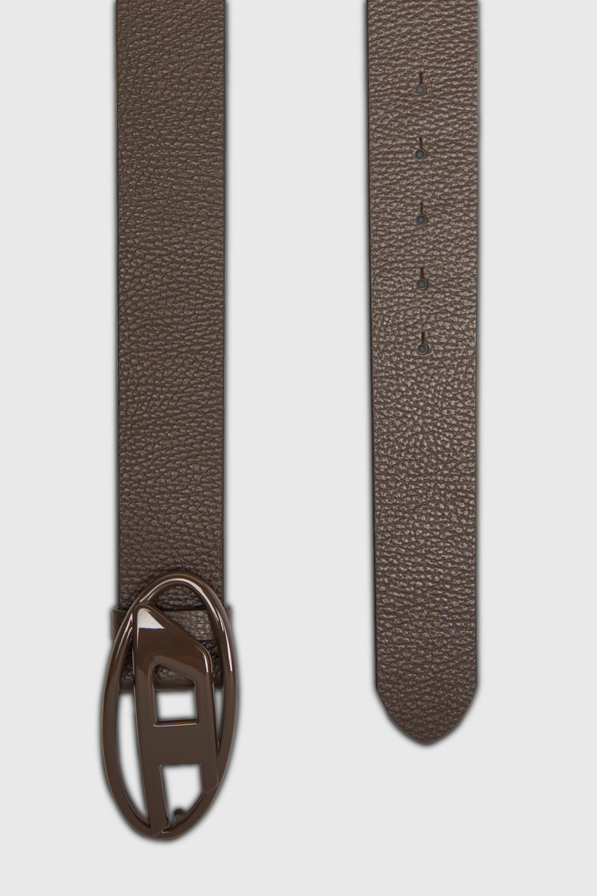 Diesel - B-1DR, Unisex's 4cm leather belt with matte Oval D buckle in Brown - 2