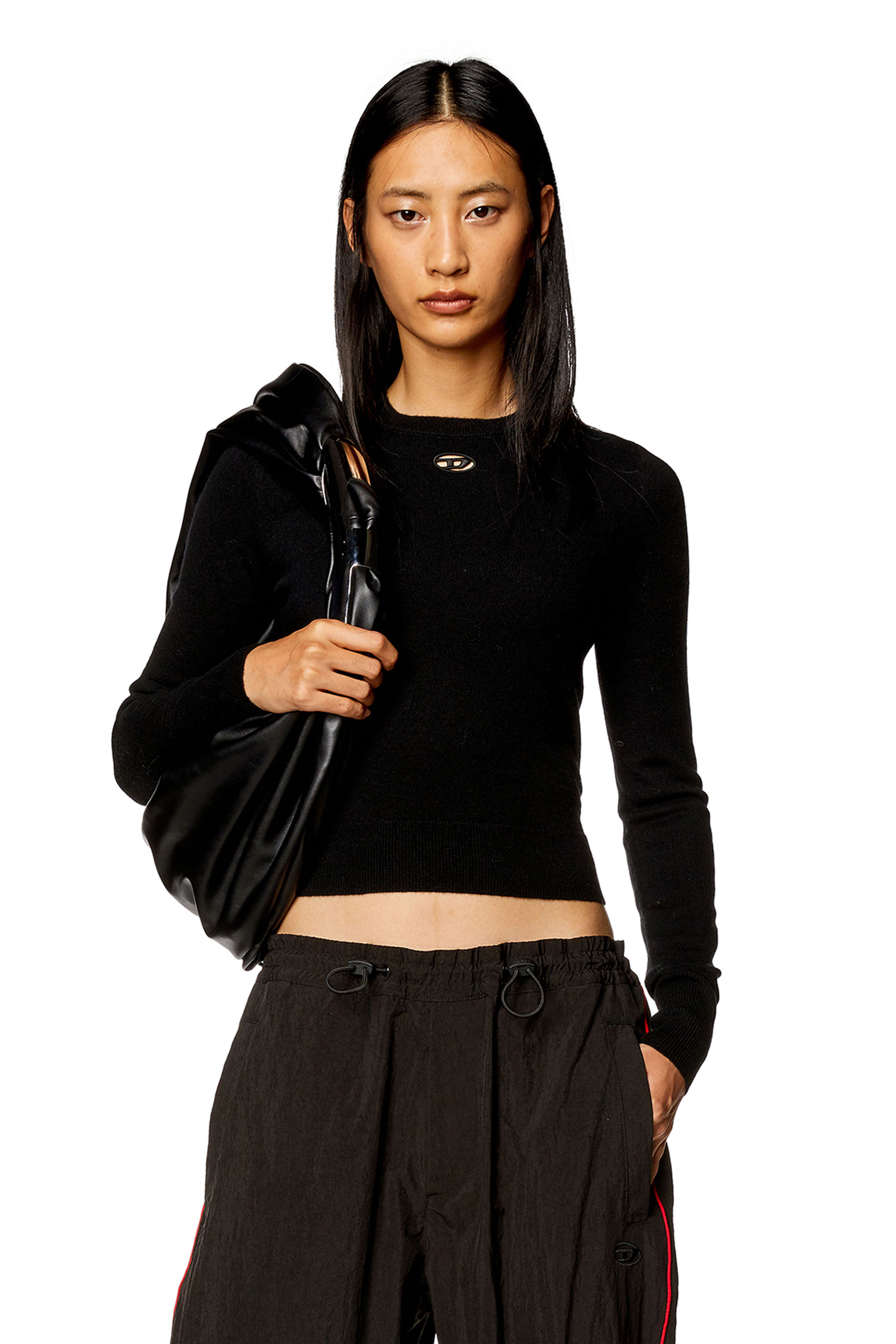 Diesel - M-AREESAX, Woman Wool and cashmere top in Black - Image 1