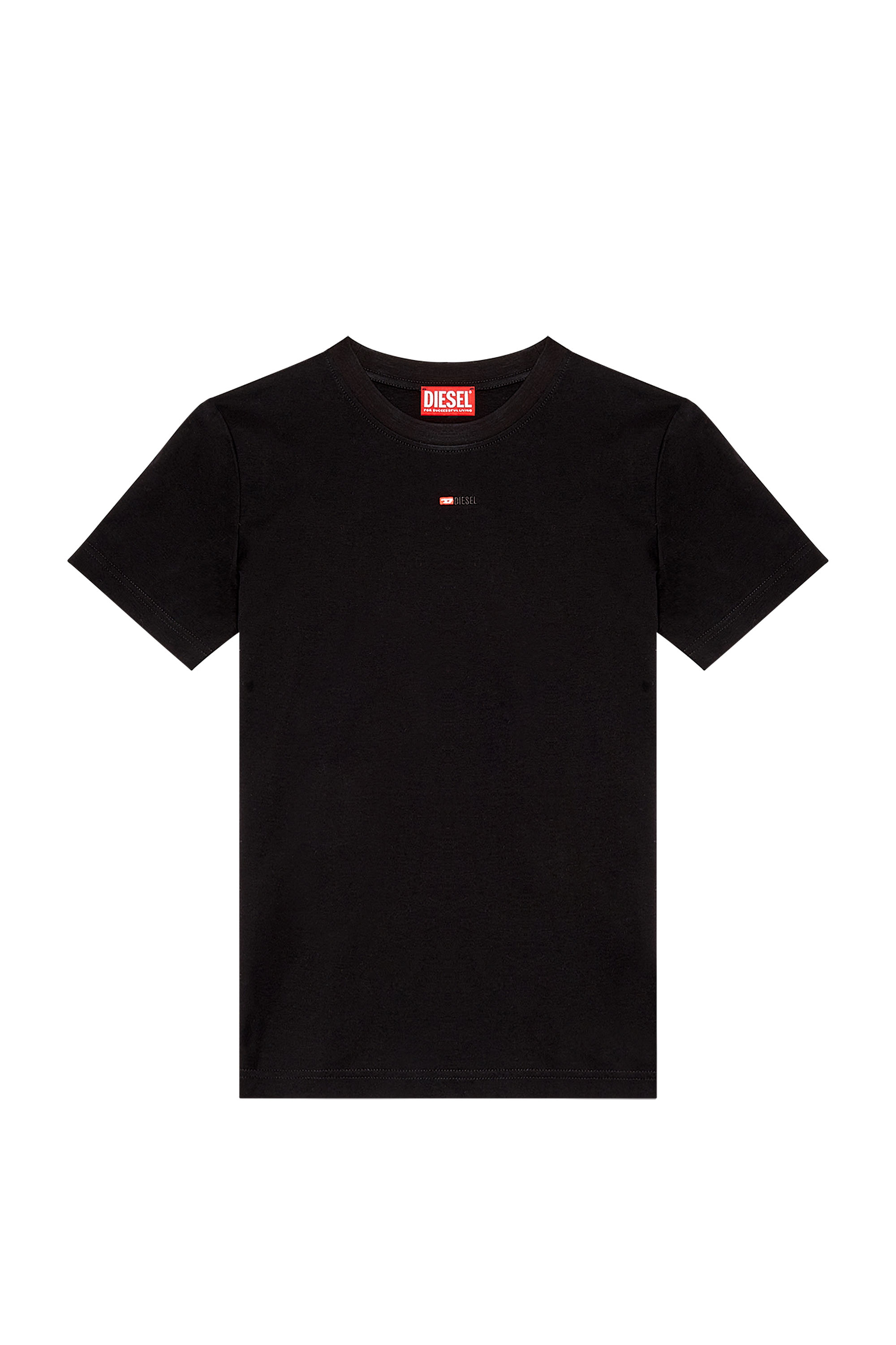Diesel - T-REG-MICRODIV, Woman T-shirt with embroidered micro logo in Black - Image 3